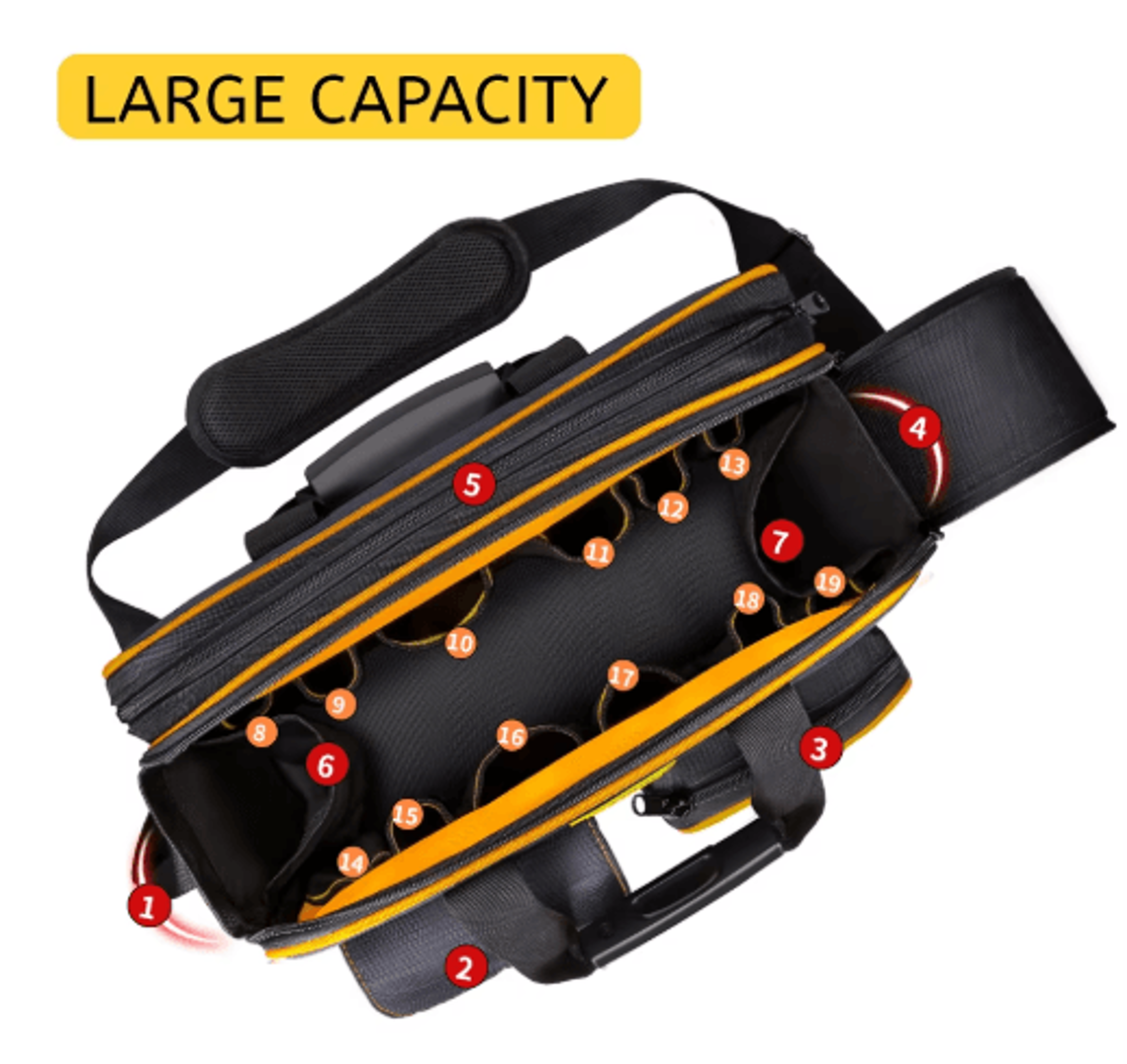 heavy duty electrician tool bag – large capacity multi-functional repair tool organizer