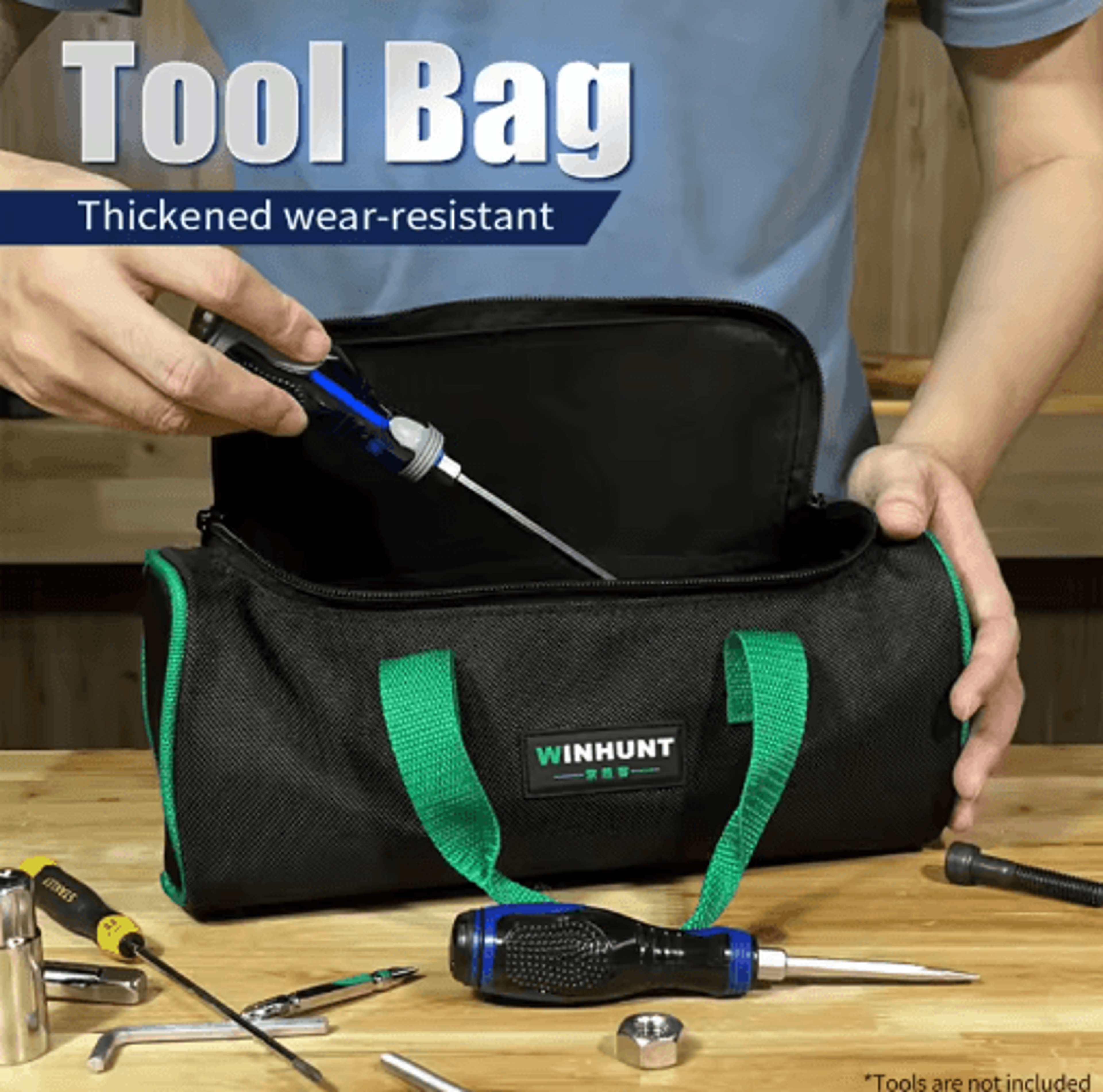 winhunt electrician tool bag – heavy-duty portable tool organizer for mechanics, hvac technicians & engineers