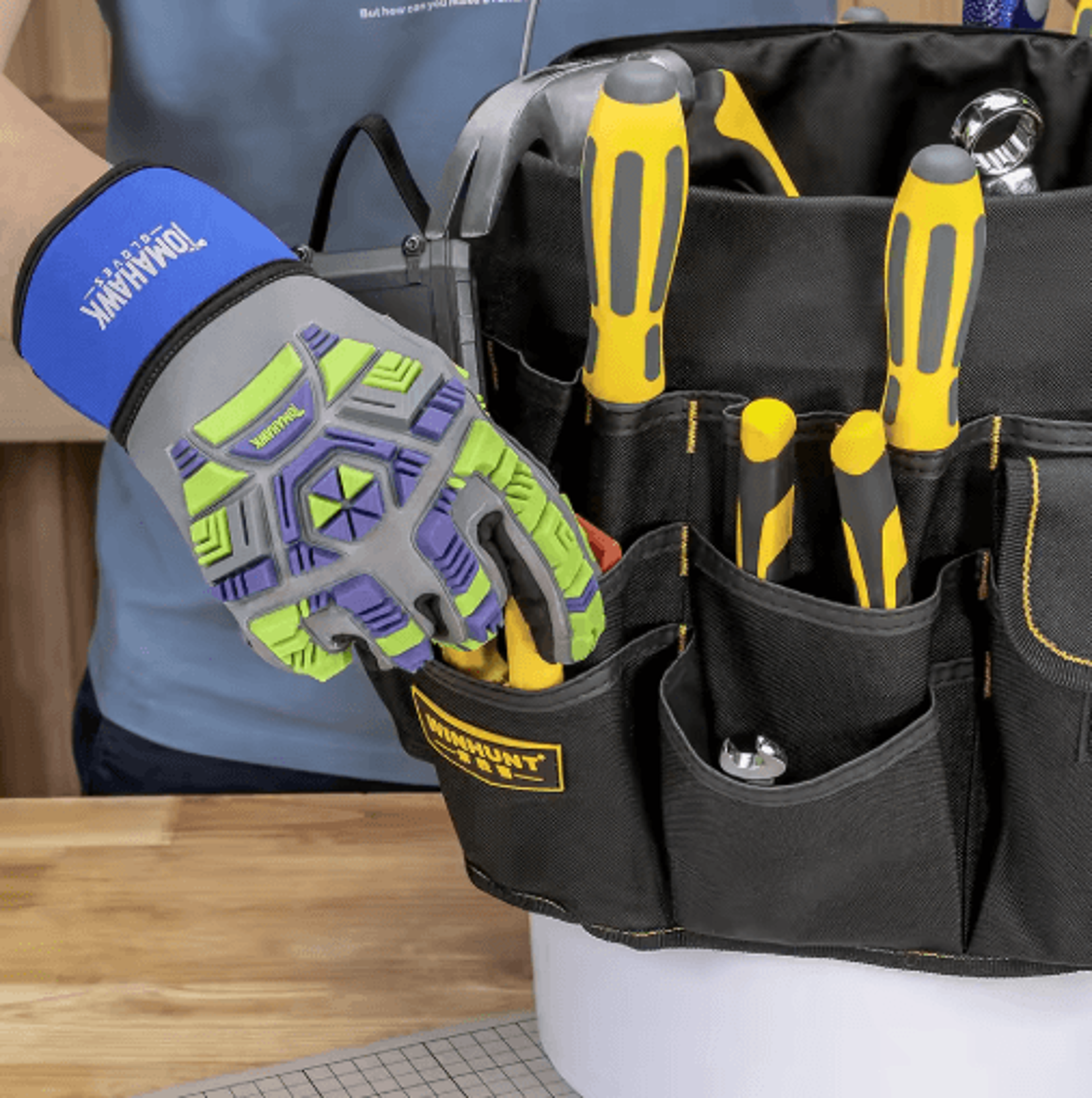 winhunt tool bucket organizer bag – multi-pocket hardware tool storage for 5-gallon buckets