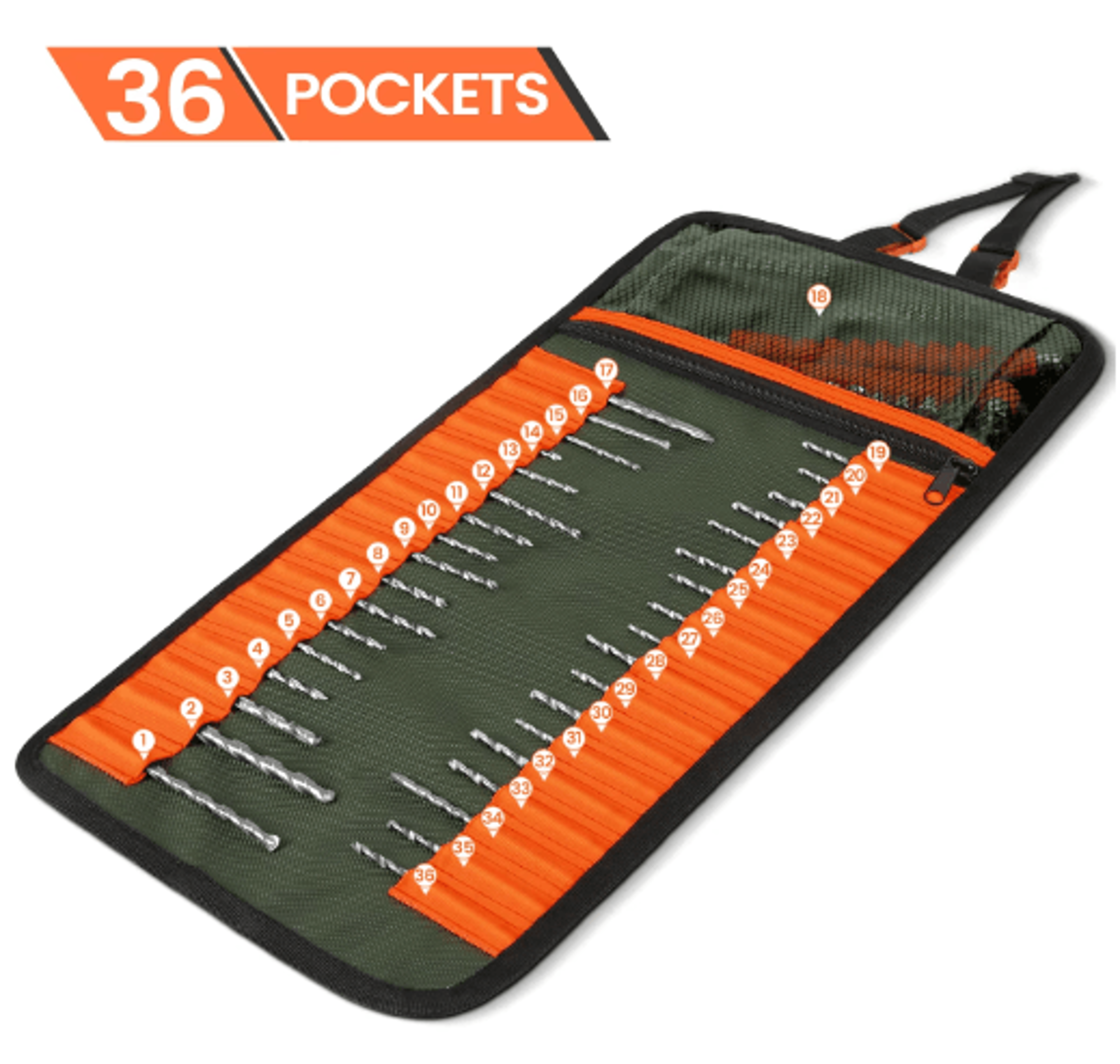 heavy duty tool roll up bag – portable foldable tool organizer for mechanics, diy & father's day gifts