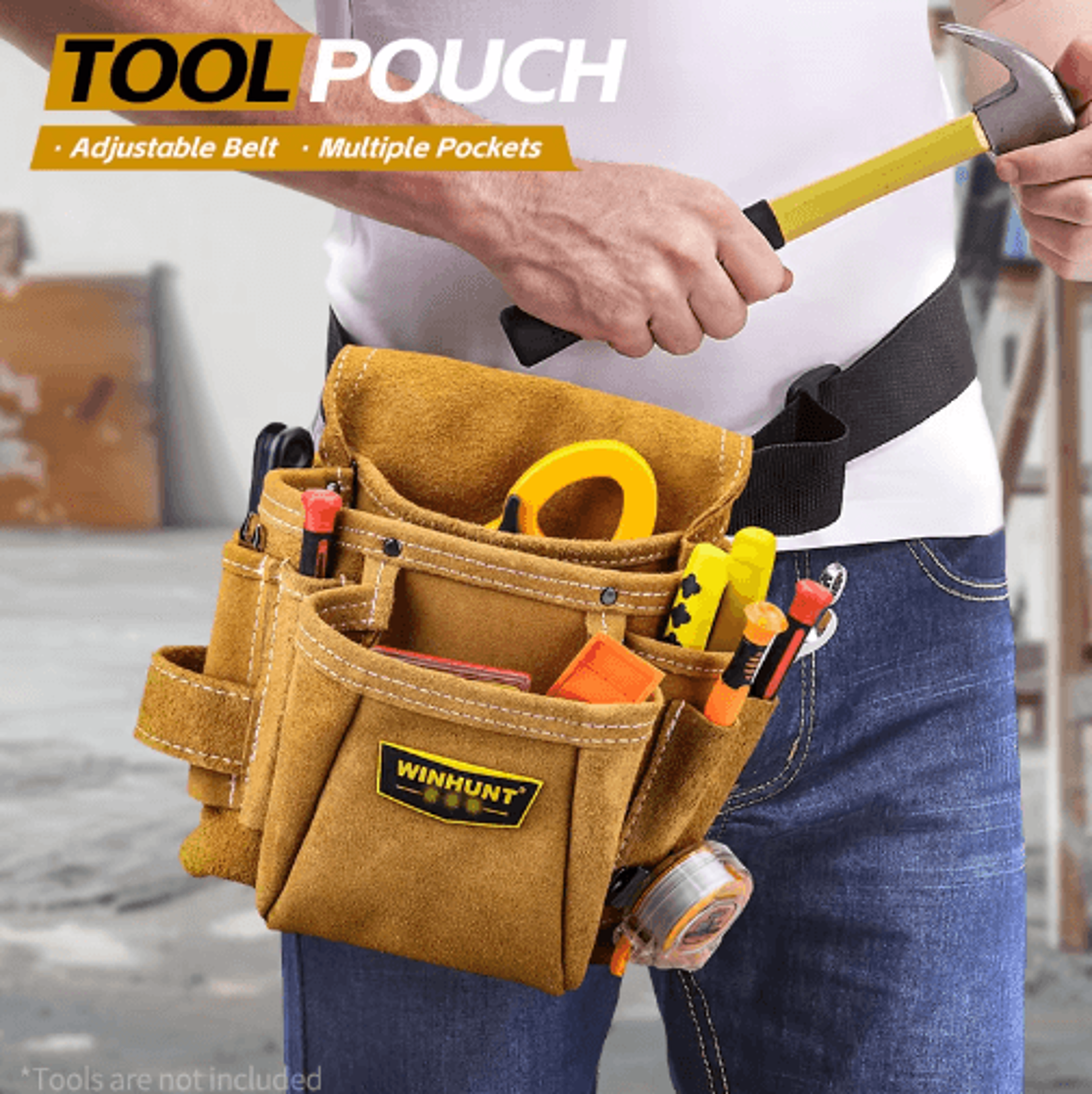 winhunt electrician tool pouch with adjustable tool belt heavy-duty multi-pocket organizer for electricians & maintena