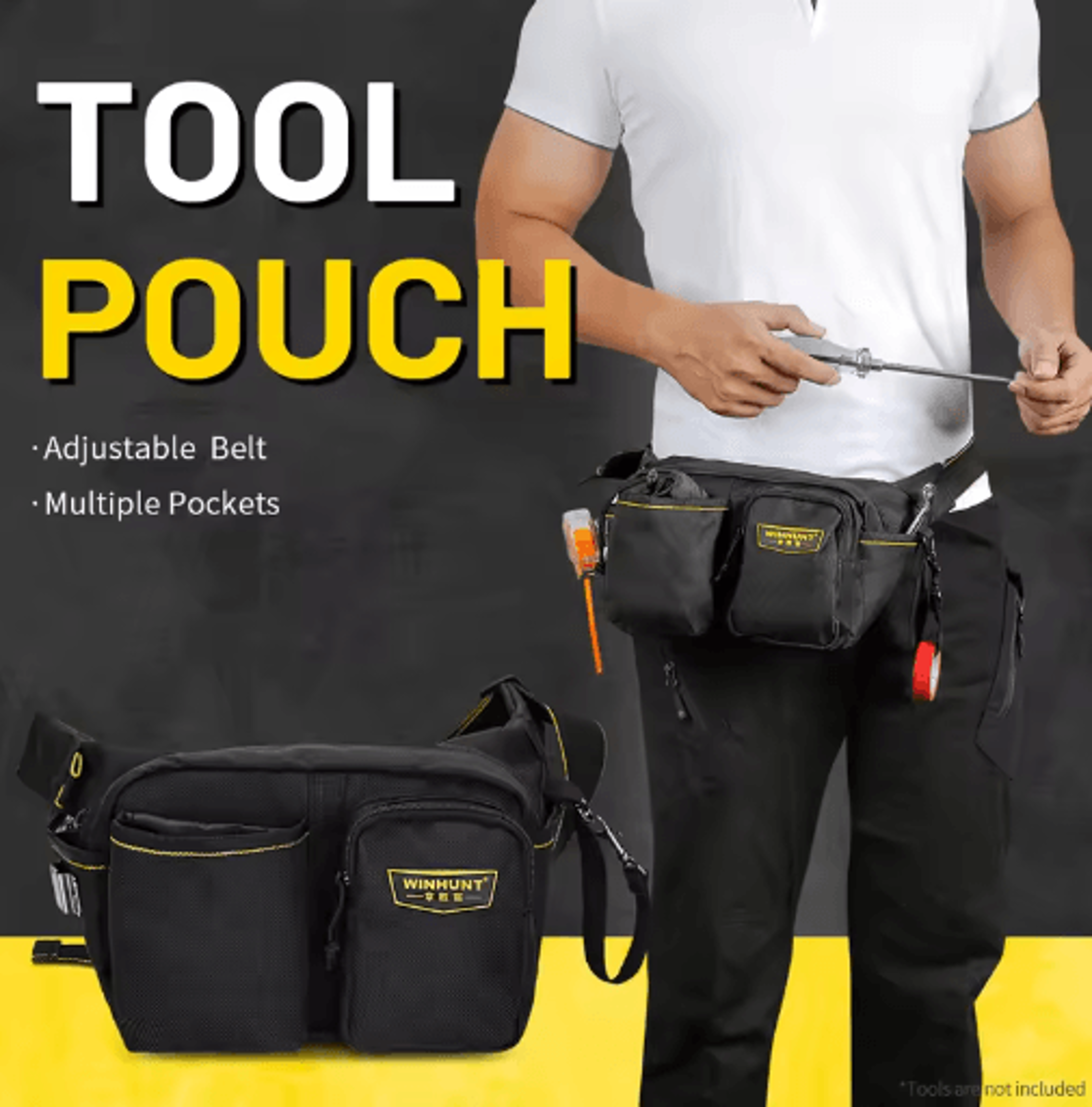 1pc thickened electrician tool waist bag – heavy-duty oxford tool bag with wide belt for maintenance & repair