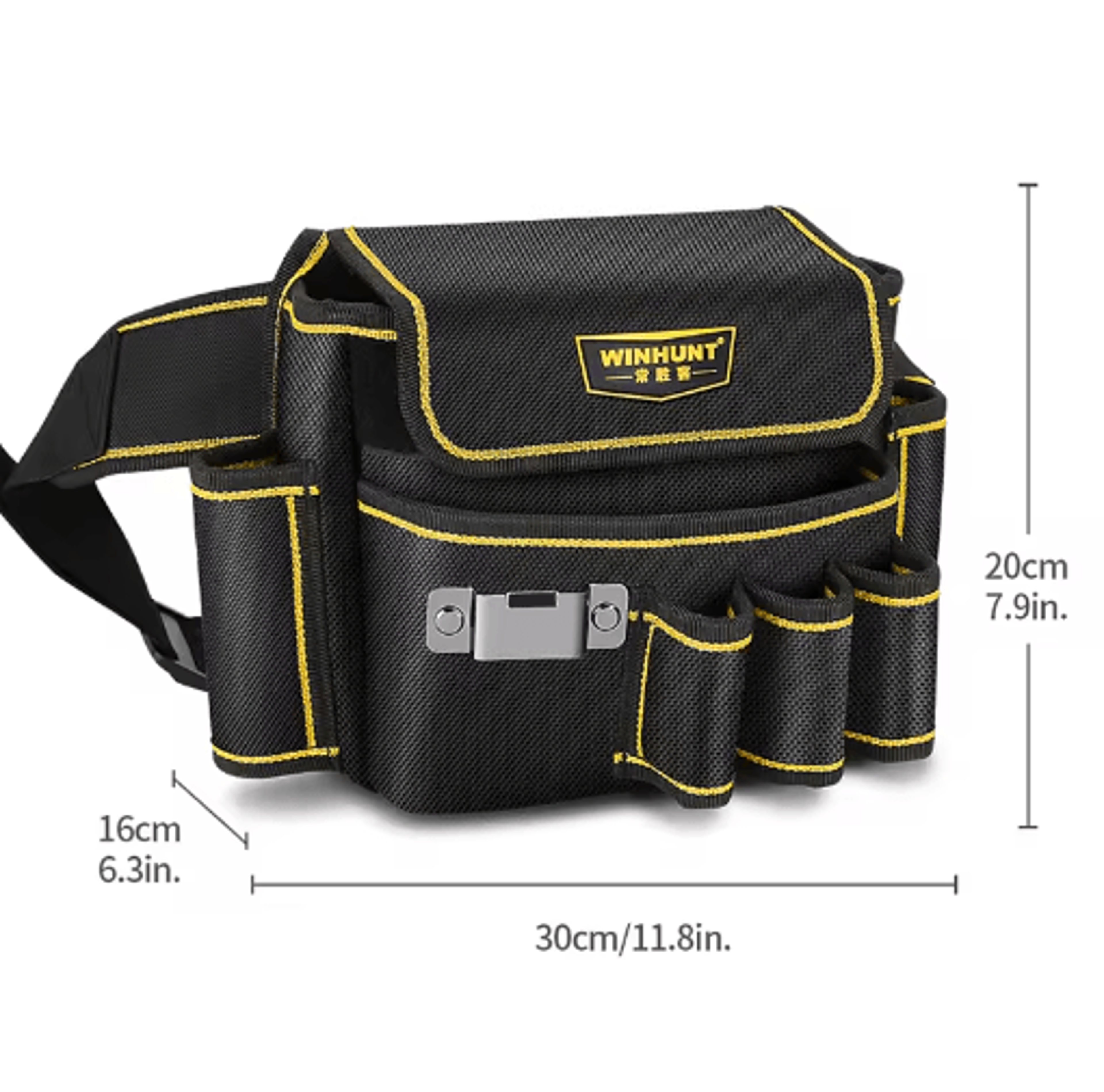 1pc multi-pocket tool pouch with belt – heavy-duty electrician tool pouch in 600d oxford cloth for carpenters & maintena