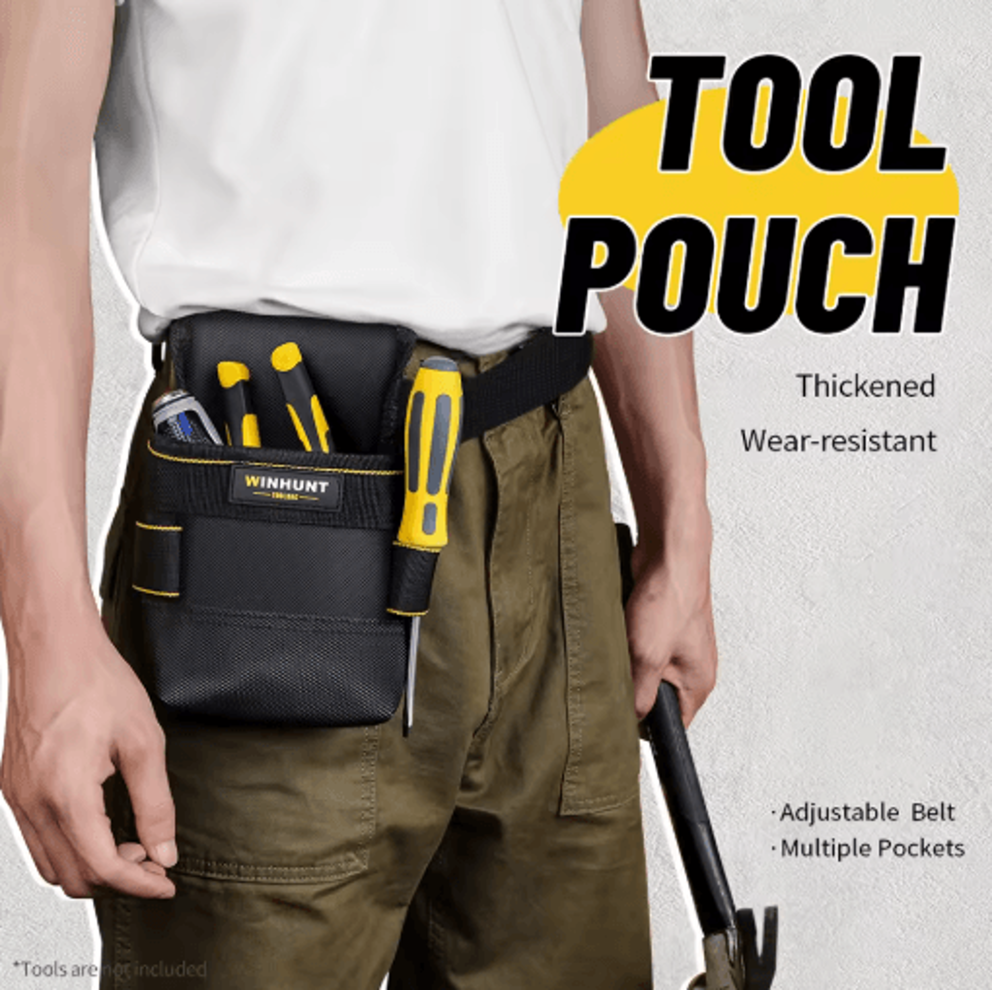 1pc multifunctional tool pouch with adjustable belt – heavy-duty tool belt pouch for wrenches, screwdrivers & repair too