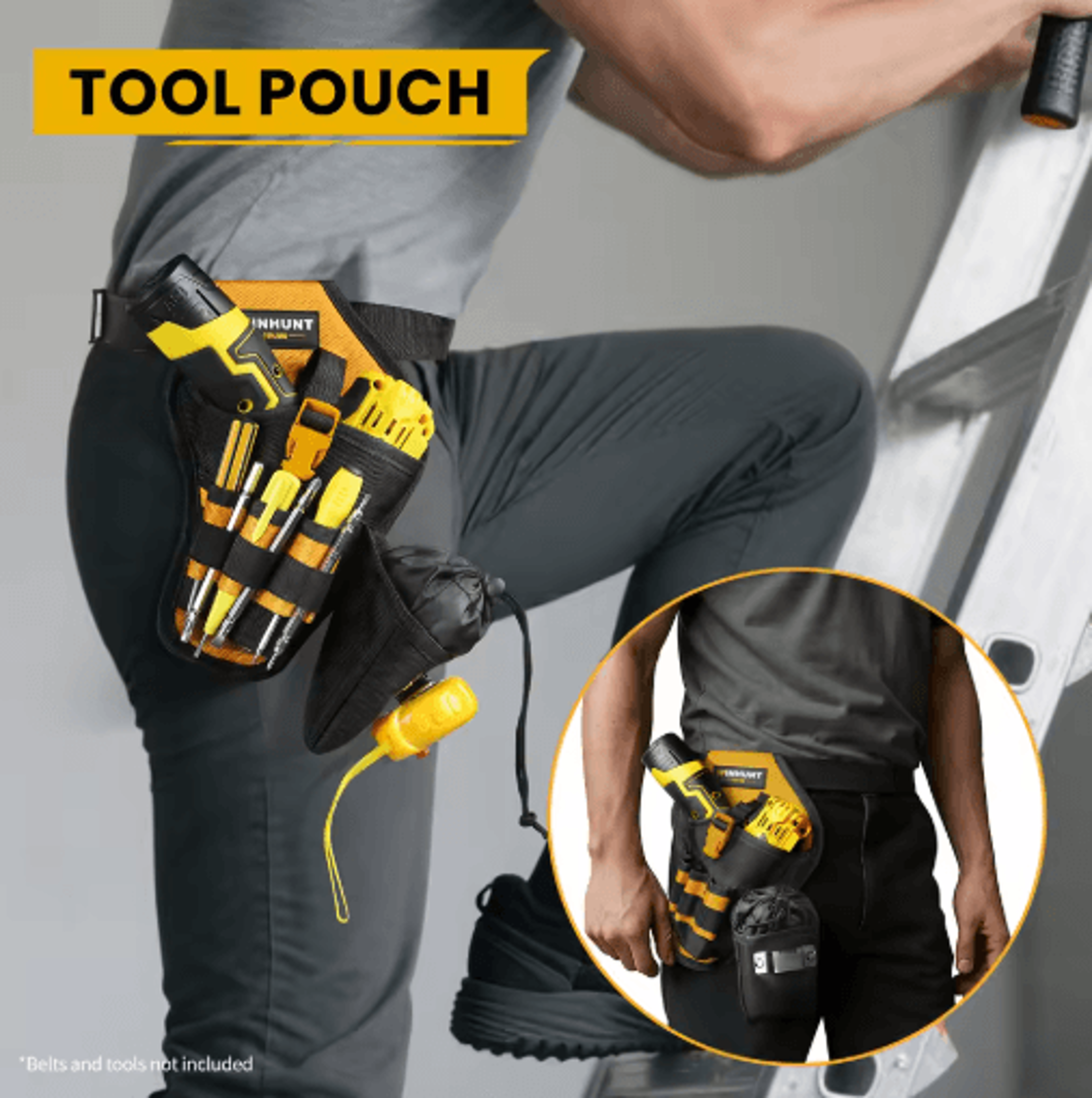 heavy-duty drill holster with bit pouch impact driver holster for tool belts & power tools