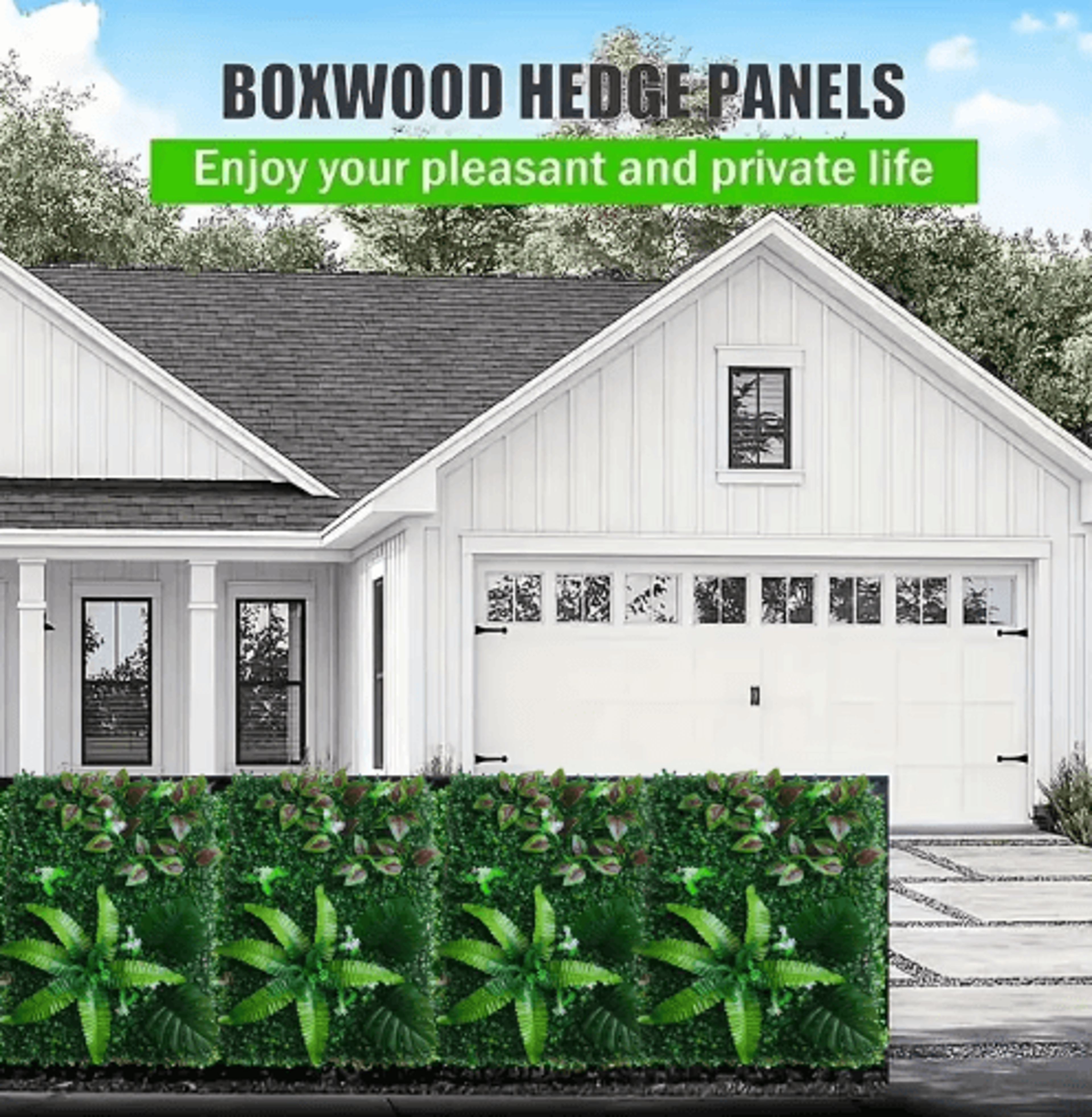 uv-resistant artificial plant wall realistic boxwood wall panels for indoor & outdoor privacy screens