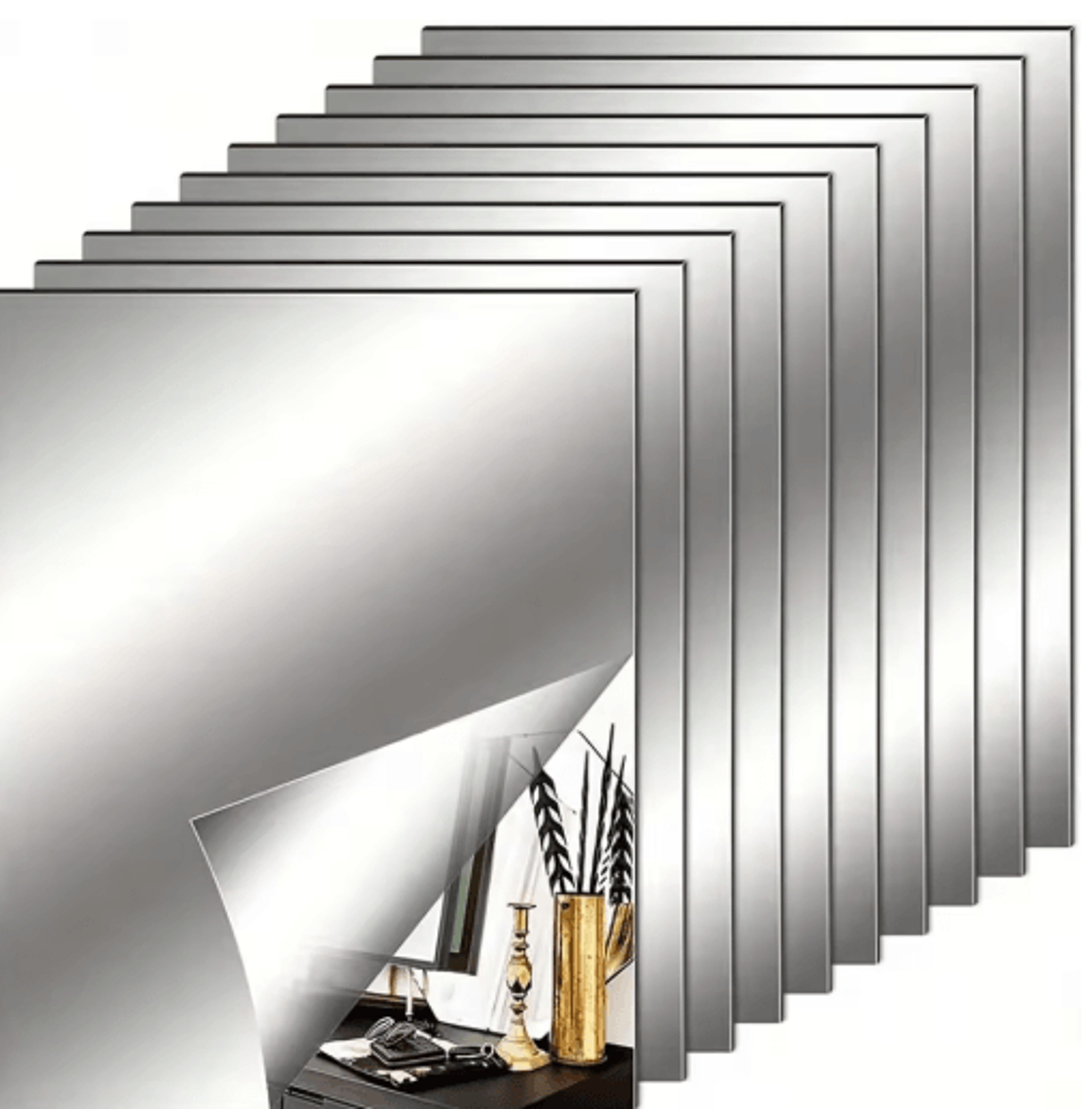 6pcs/10pcs acrylic mirror wall stickers – self-adhesive mirror wall decor flexible decorative tiles for home & wedding