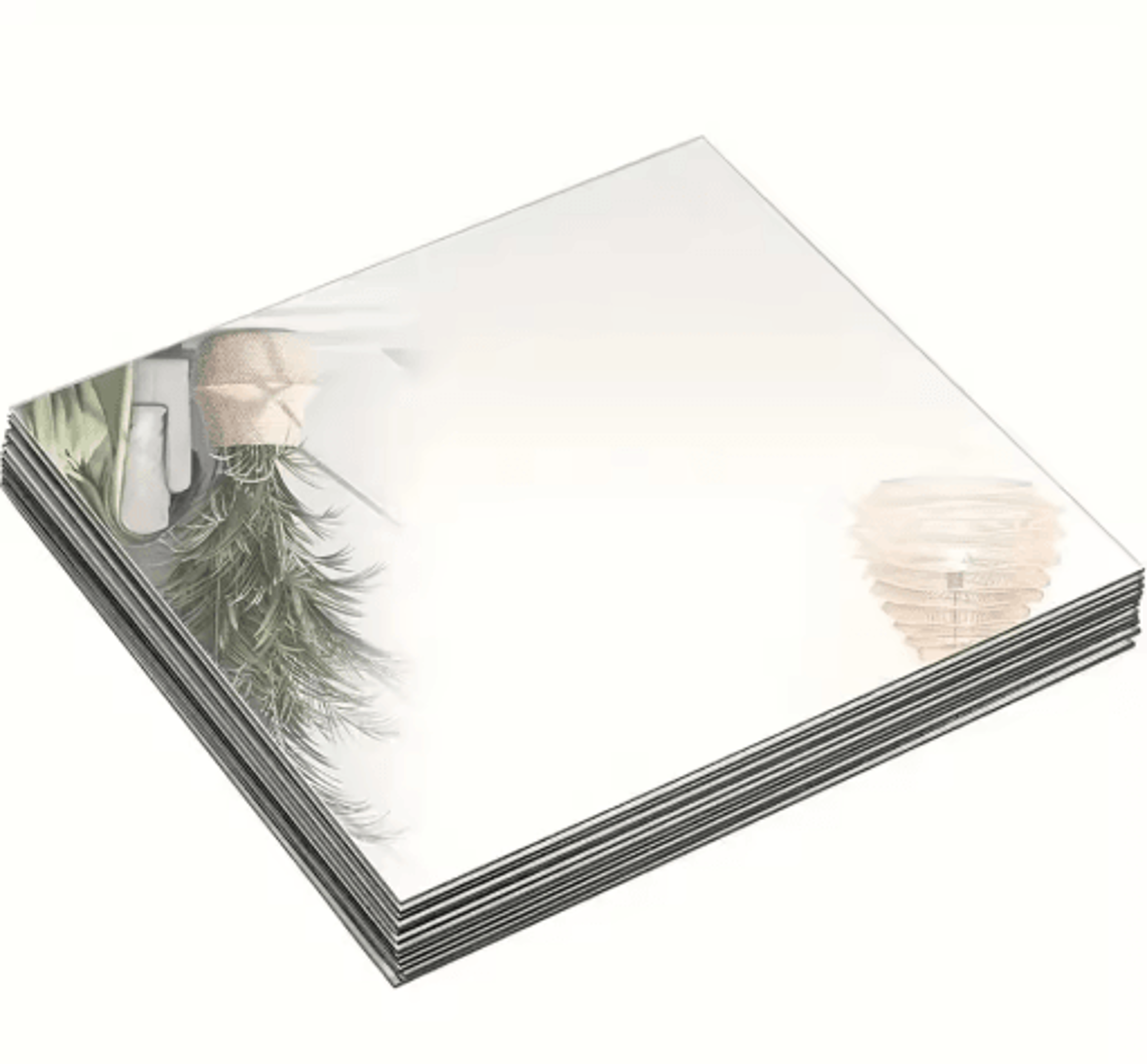 1/3/5pcs elegant acrylic mirror tray set – 8-inch square mirror tray for wedding & table centerpieces