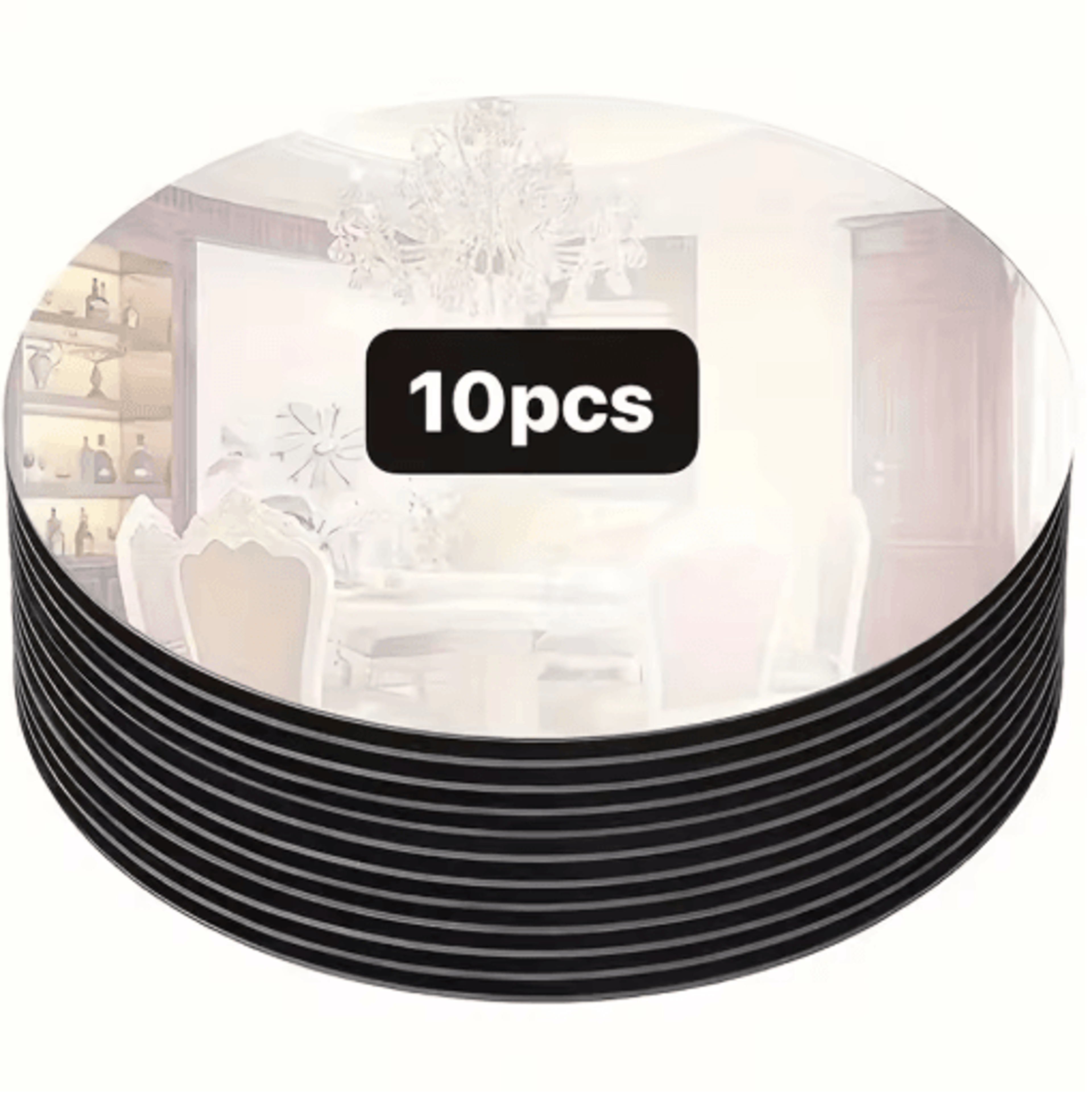 10pcs acrylic mirror plate set – 20cm to 30cm round mirror centerpieces for weddings, parties & table decor