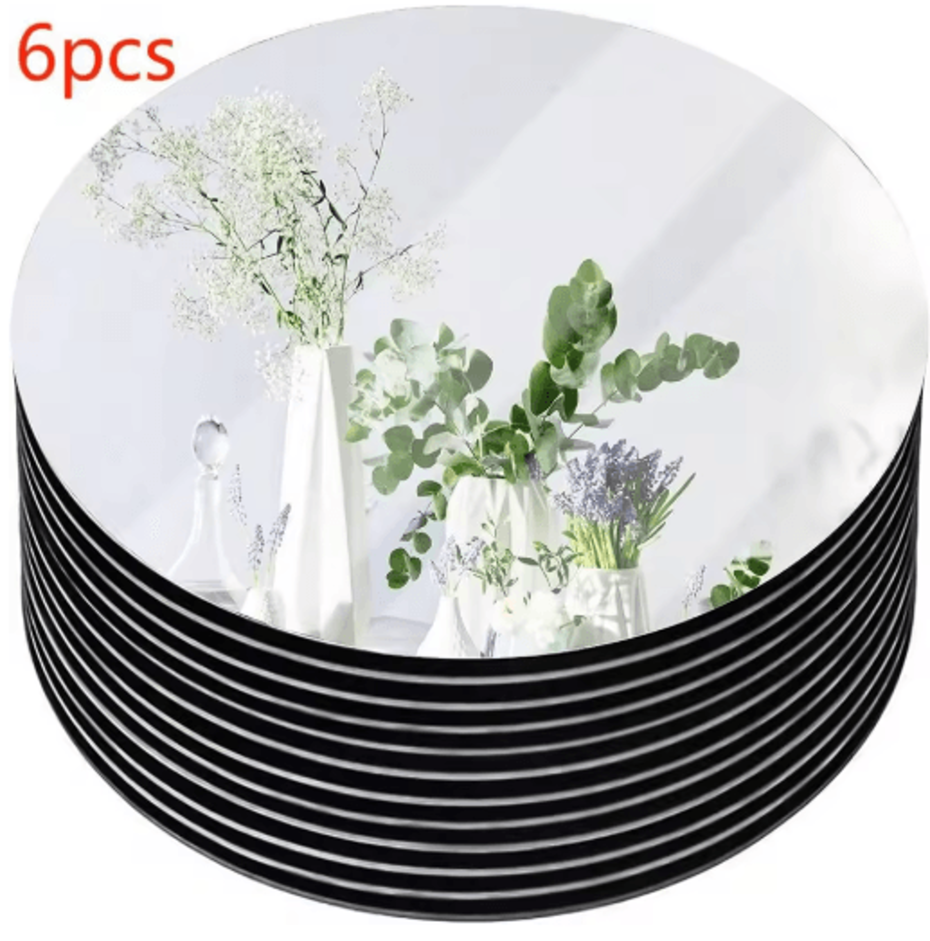acrylic round mirrors – elegant round mirror trays for wedding table centerpieces, candles & home decor
