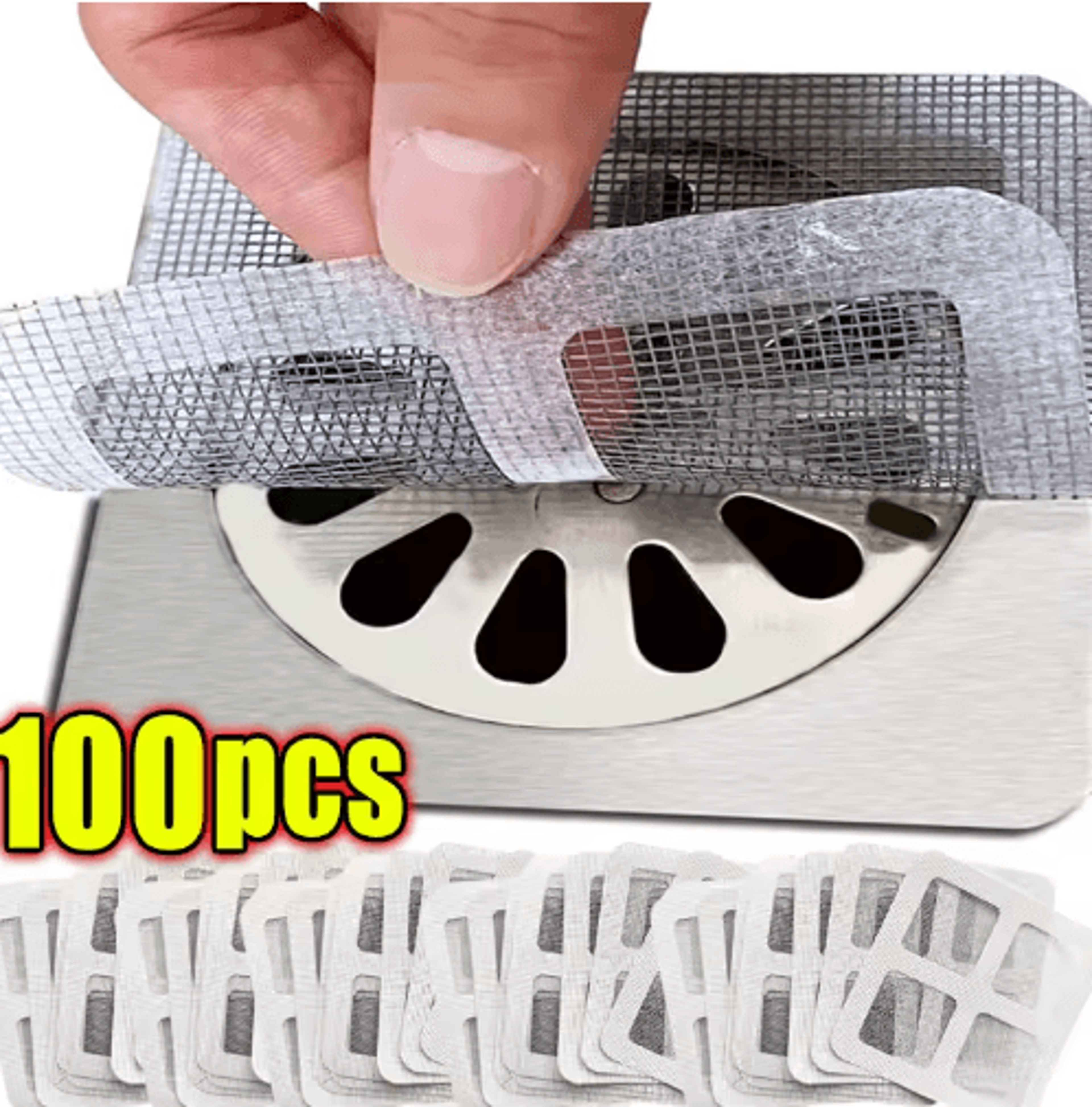 disposable shower drain hair catcher – mesh drain hair stopper for bathroom, kitchen & floor drains