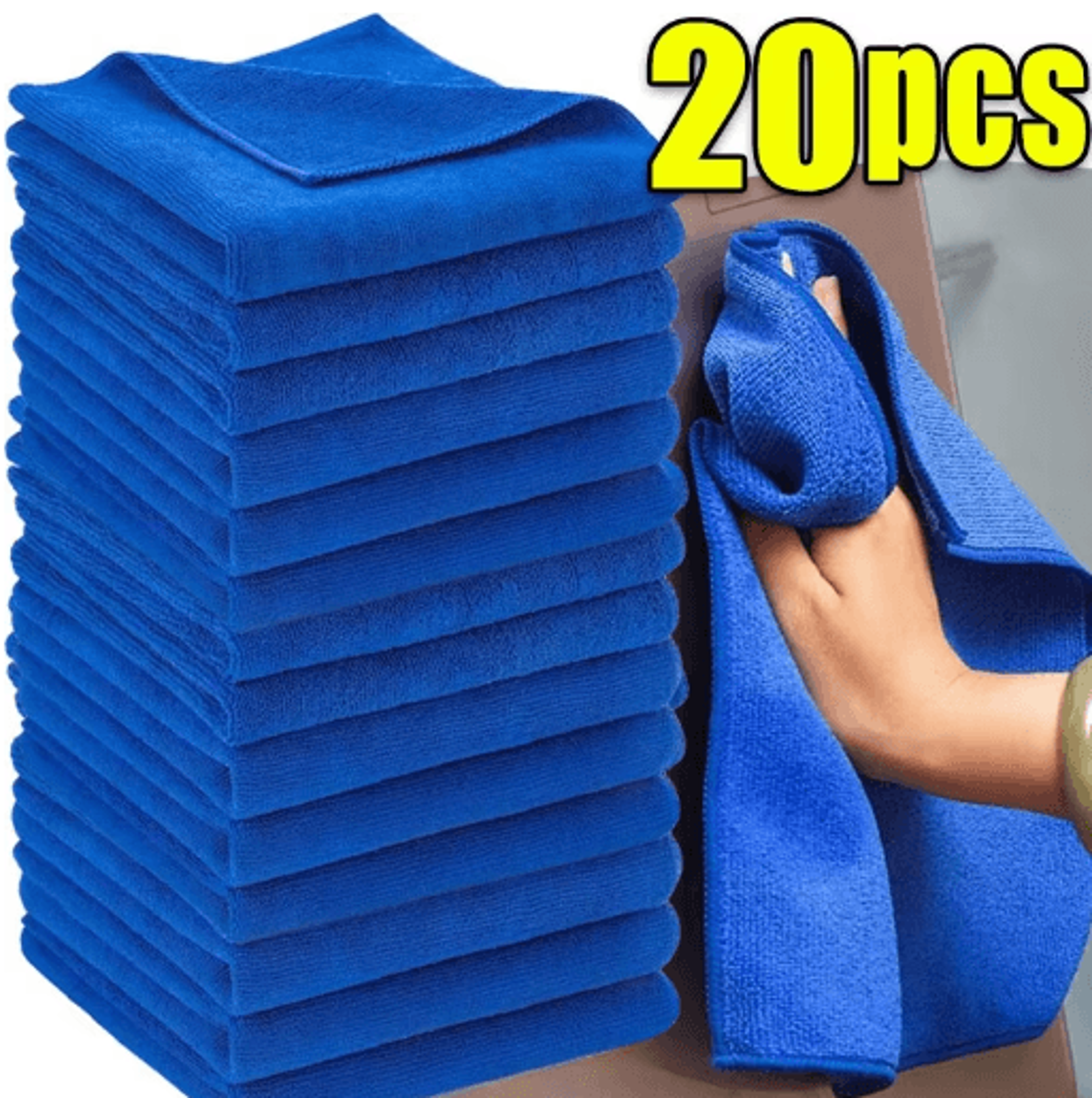1–20pcs microfiber cleaning cloth – ultra-absorbent car drying towel for auto detailing & household cleaning
