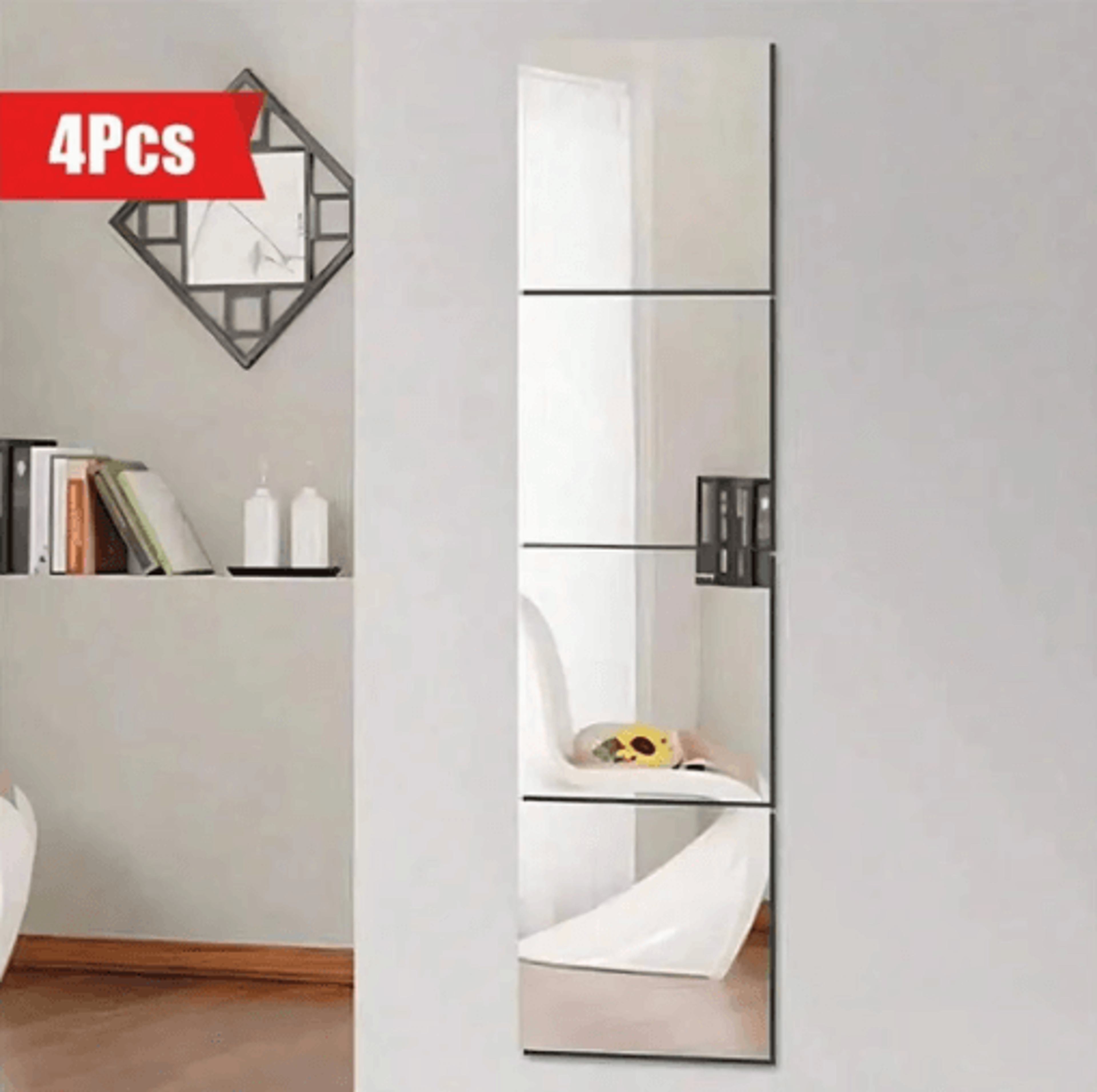self-adhesive mirror wall decor flexible decorative tiles for home & wedding decor