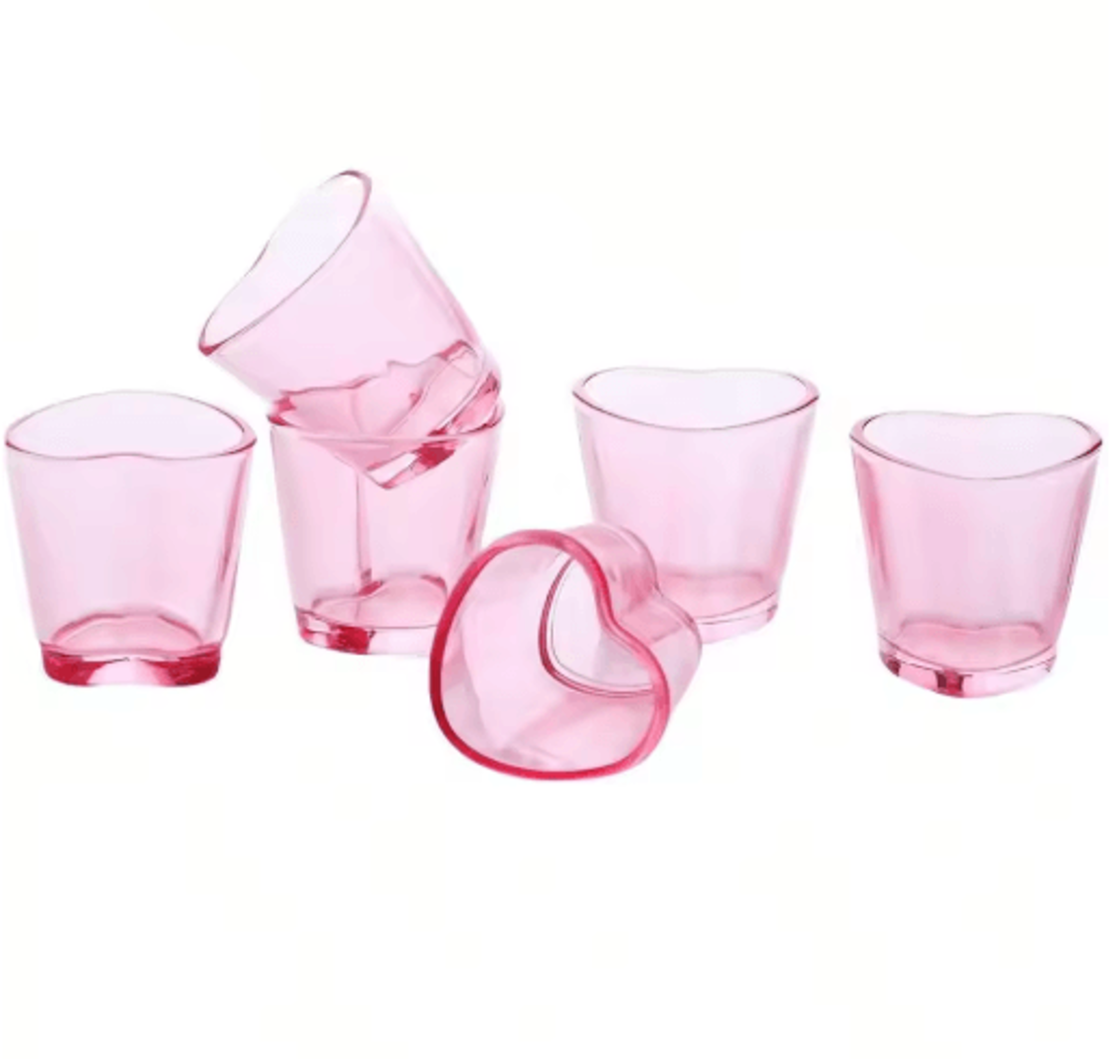 6pcs heart-shaped shot glasses – reusable acrylic shot glasses for tequila, whiskey & party drinks