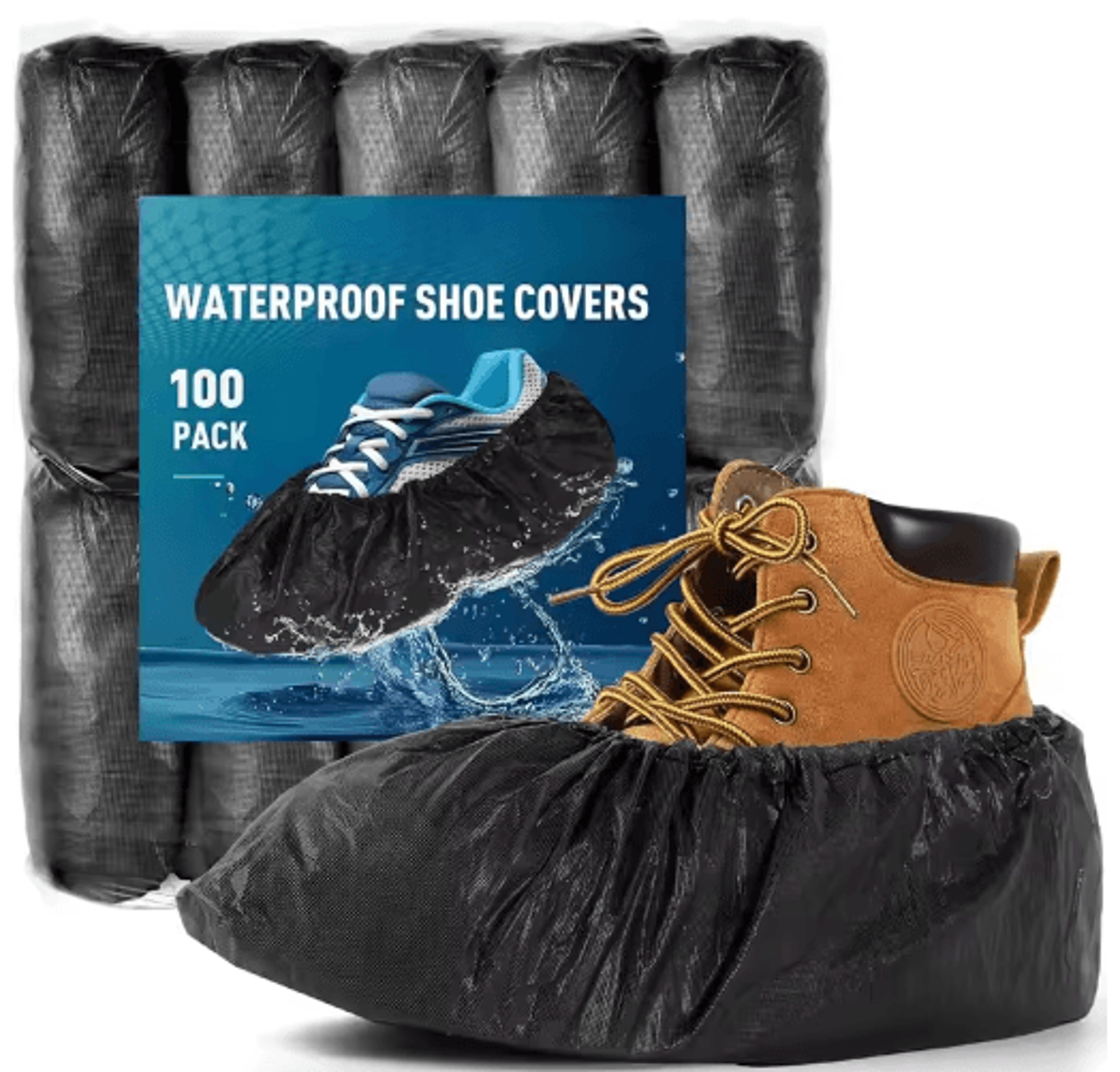 10–100pcs disposable boot covers – non-slip shoe cover booties for indoor home, workplace & jobsite protection