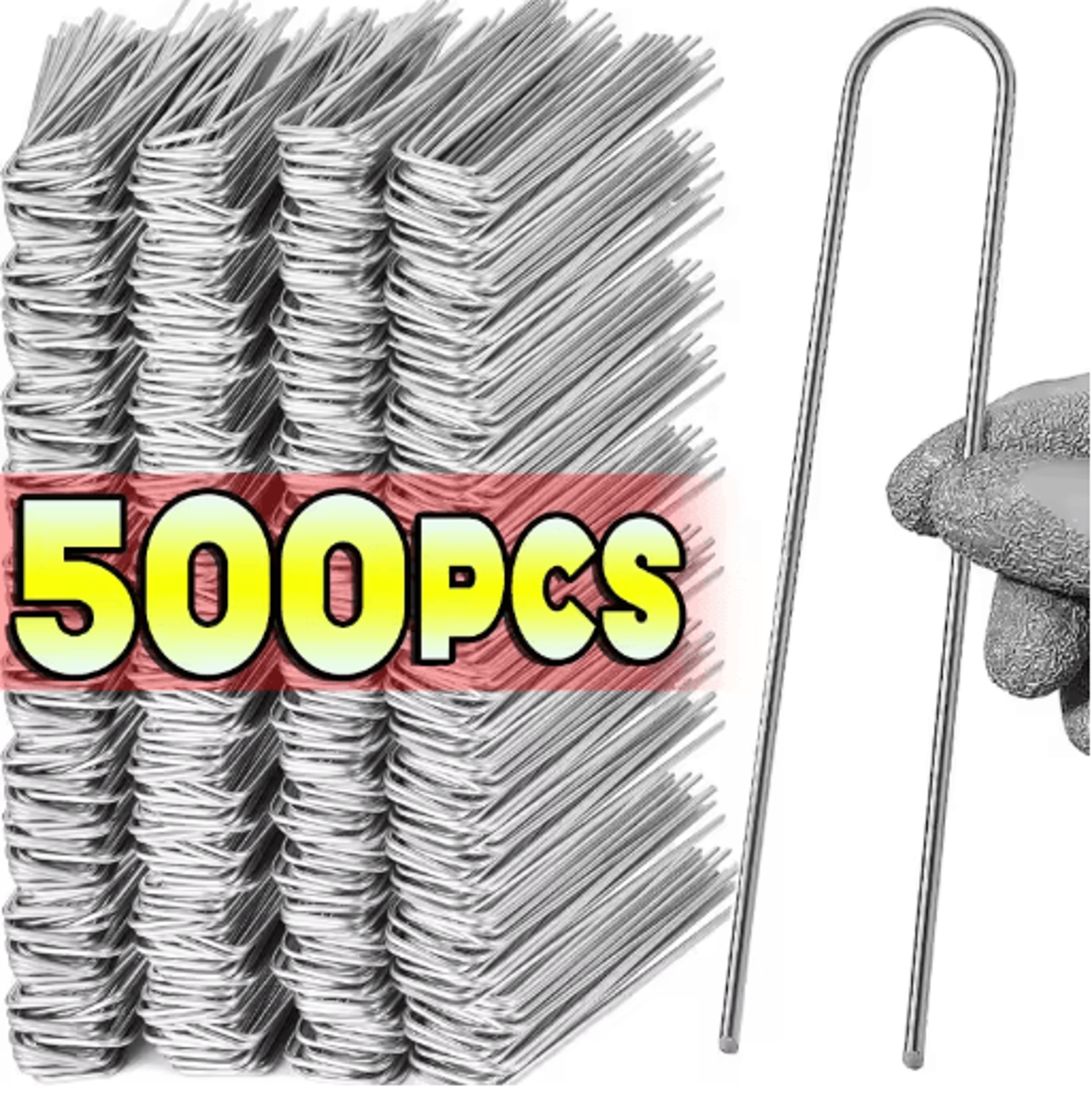heavy-duty garden staples – galvanized landscape staples u-shaped ground stakes for sod, weed barrier & lawn securing