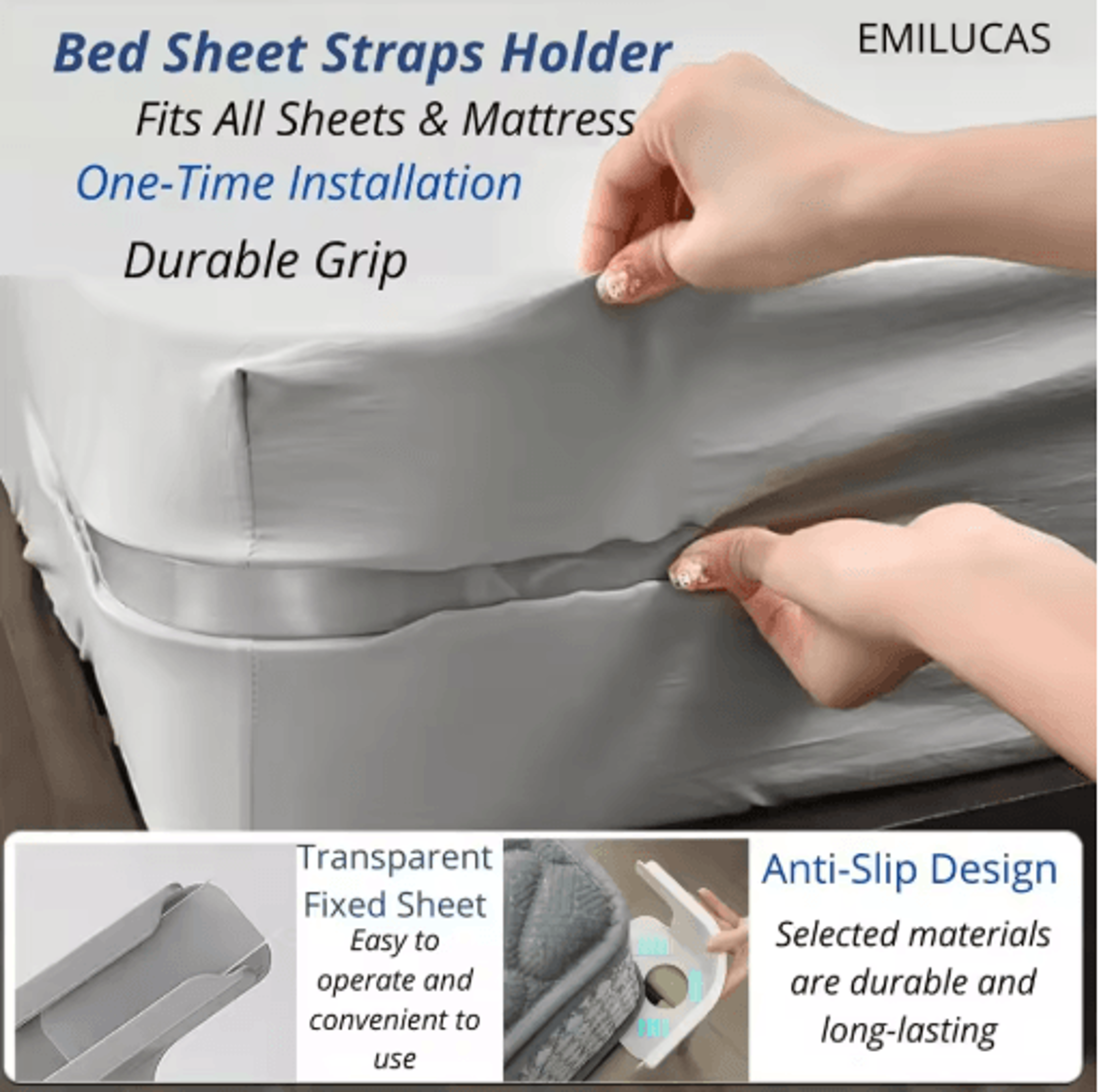 4/12pcs bed sheet clips – invisible bed sheet fasteners for non-slip mattress & quilt support