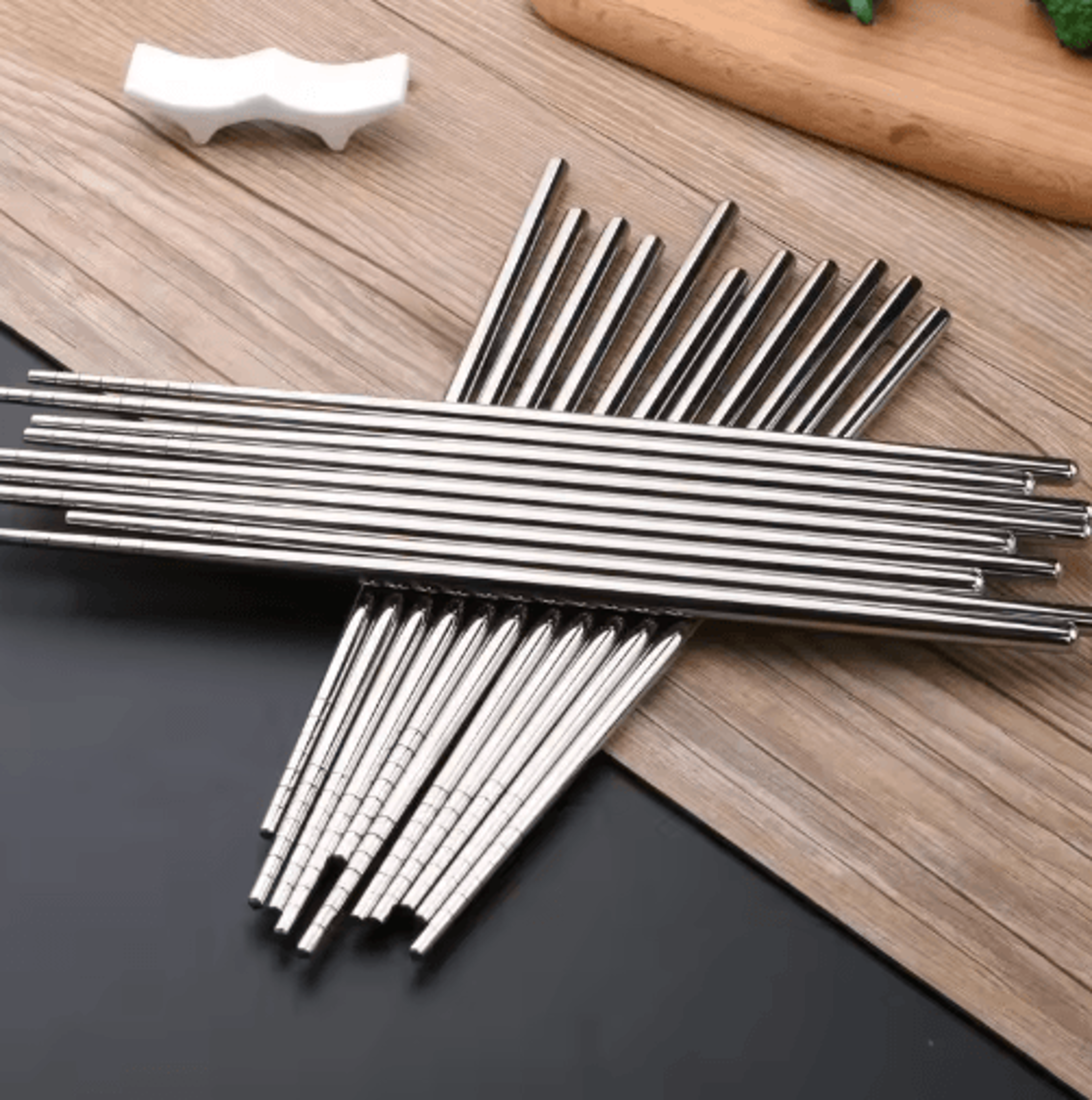 premium stainless steel chopsticks – reusable metal chopsticks set for japanese, korean & everyday dining
