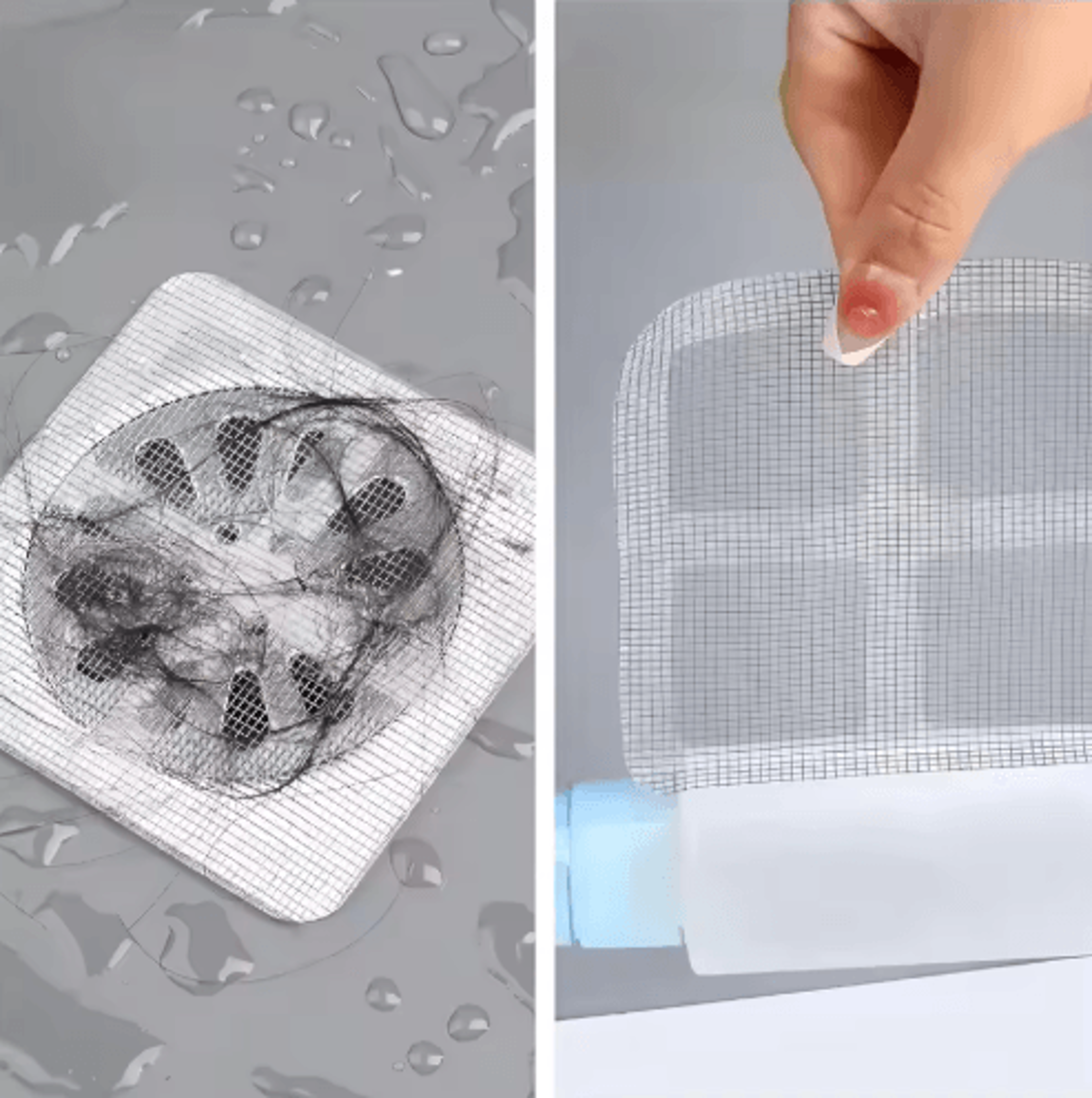 disposable hair drain catcher mesh – shower drain filter stickers for bathroom, floor drains & sink protection