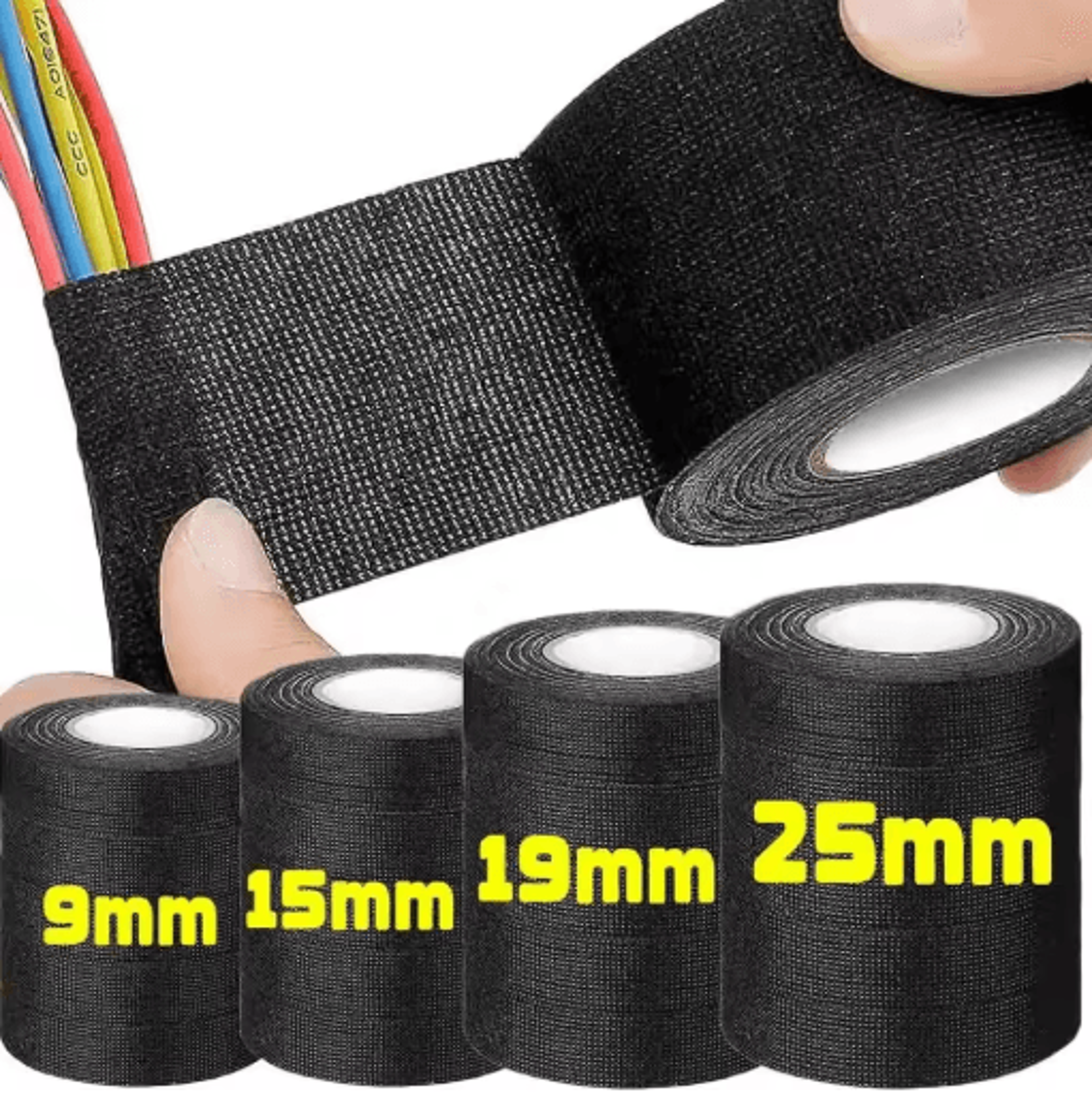 heat-resistant electrical tape – fabric wire harness tape for automotive wiring, cable bundling & insulation