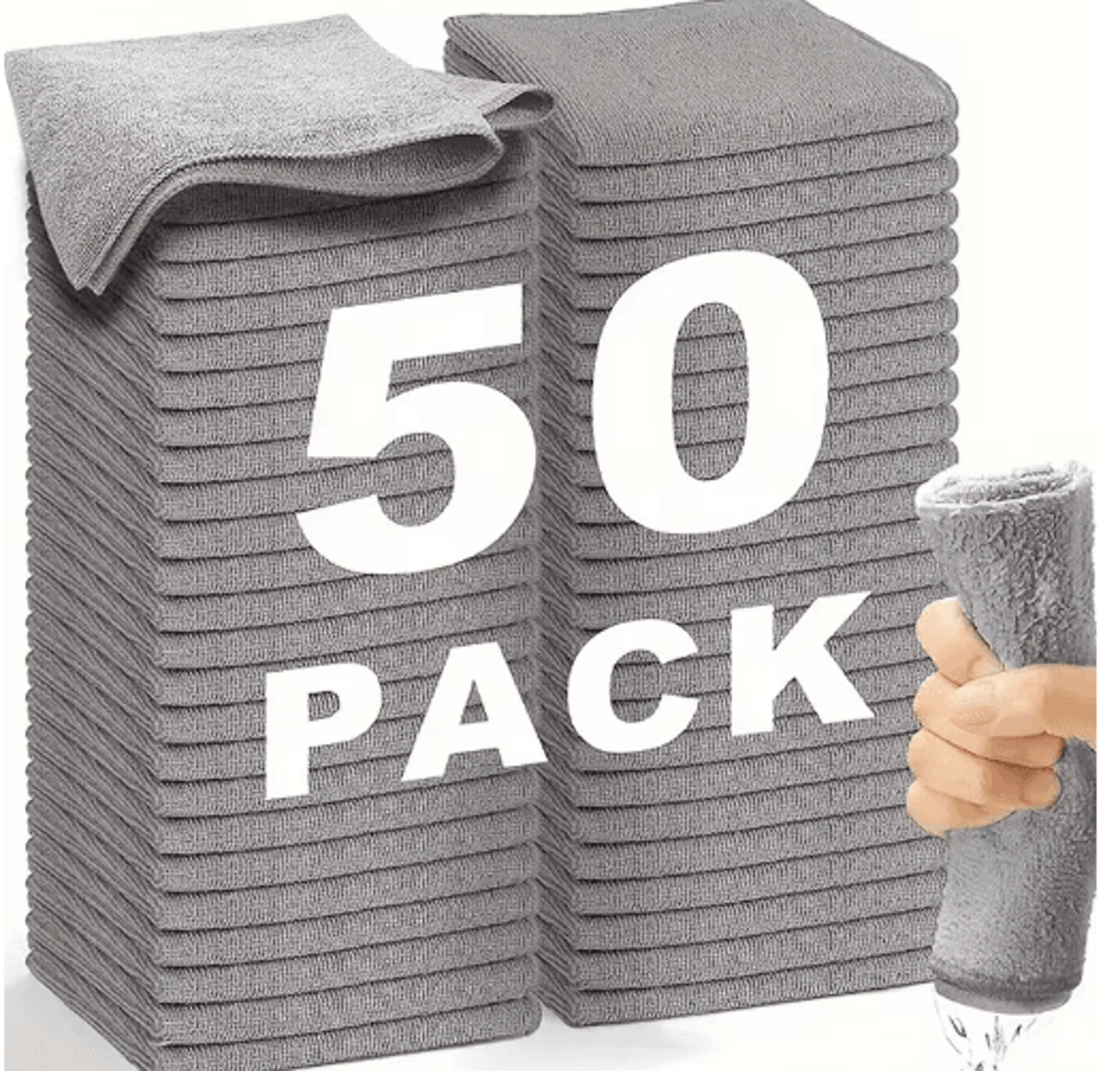 bamboo charcoal microfiber cleaning cloths – super absorbent oil-resistant kitchen dishcloths (1–50pcs)
