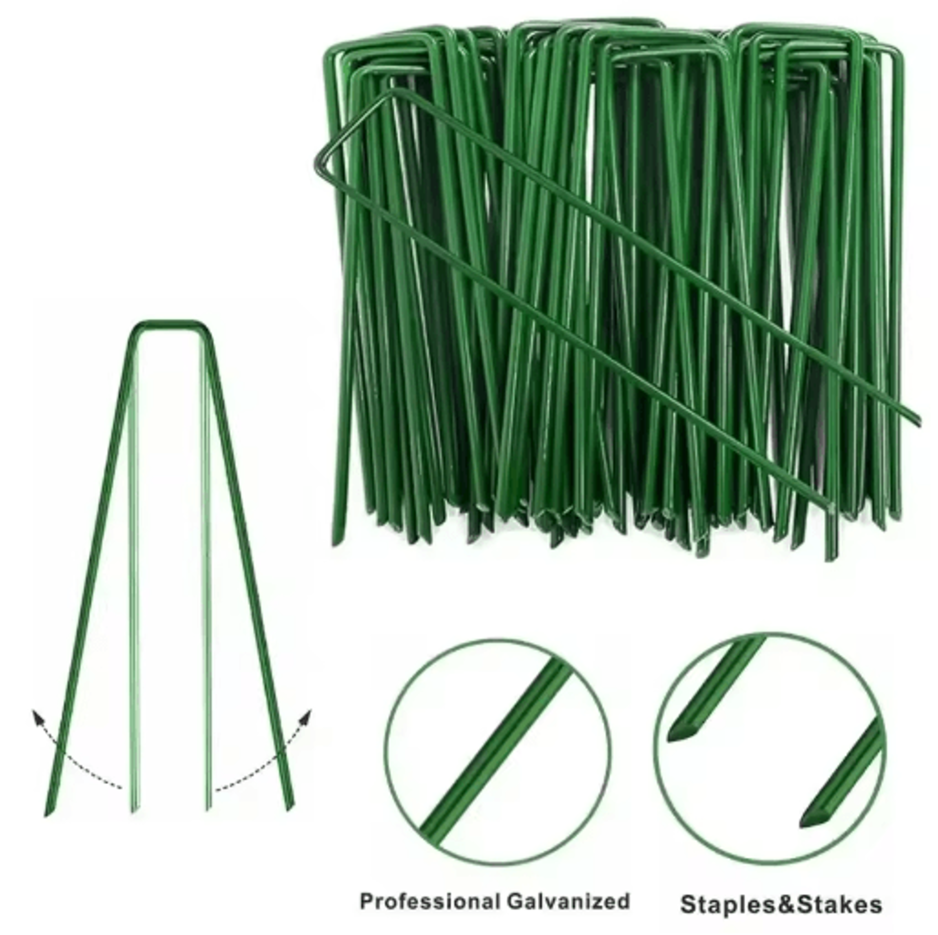 heavy-duty u-shaped landscape staples – garden stakes for weed barrier, lawn, tents & ground anchoring (10–200pcs)