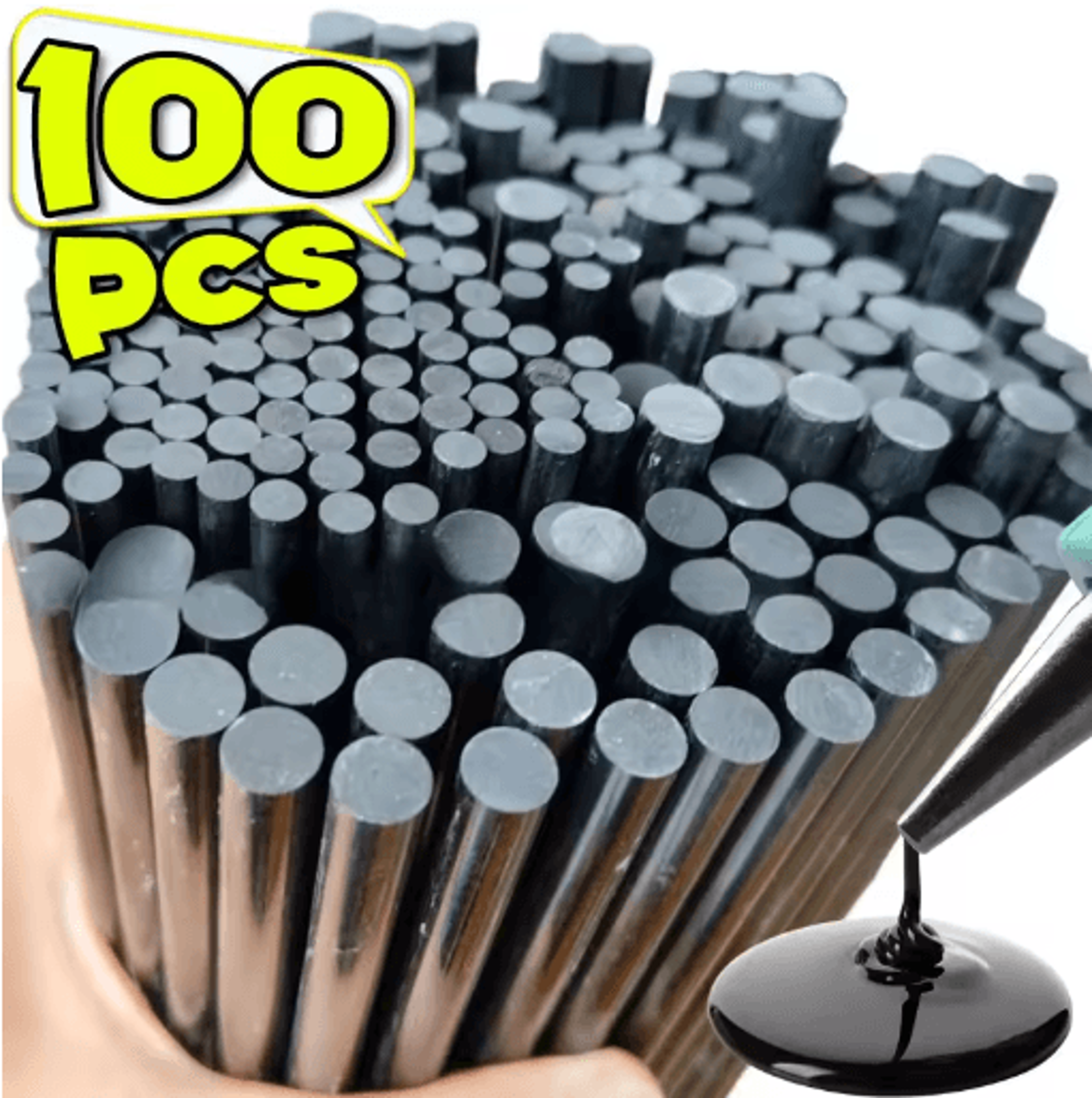 black hot melt glue sticks for paintless dent repair – strong adhesive glue gun refills (7mm/11mm)