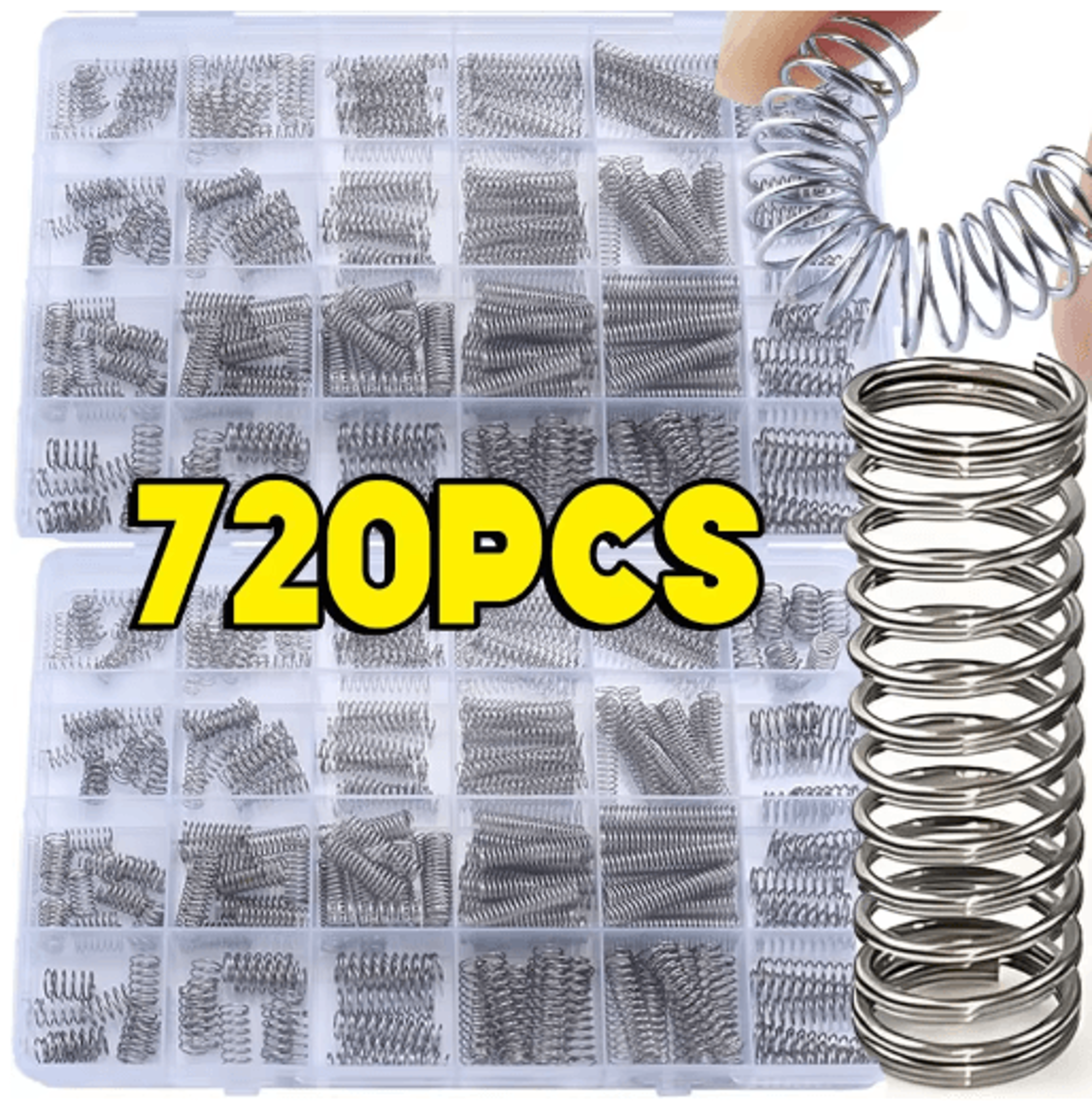 stainless steel compression spring assortment kit – versatile spring set for diy, mechanical repairs & hardware projects