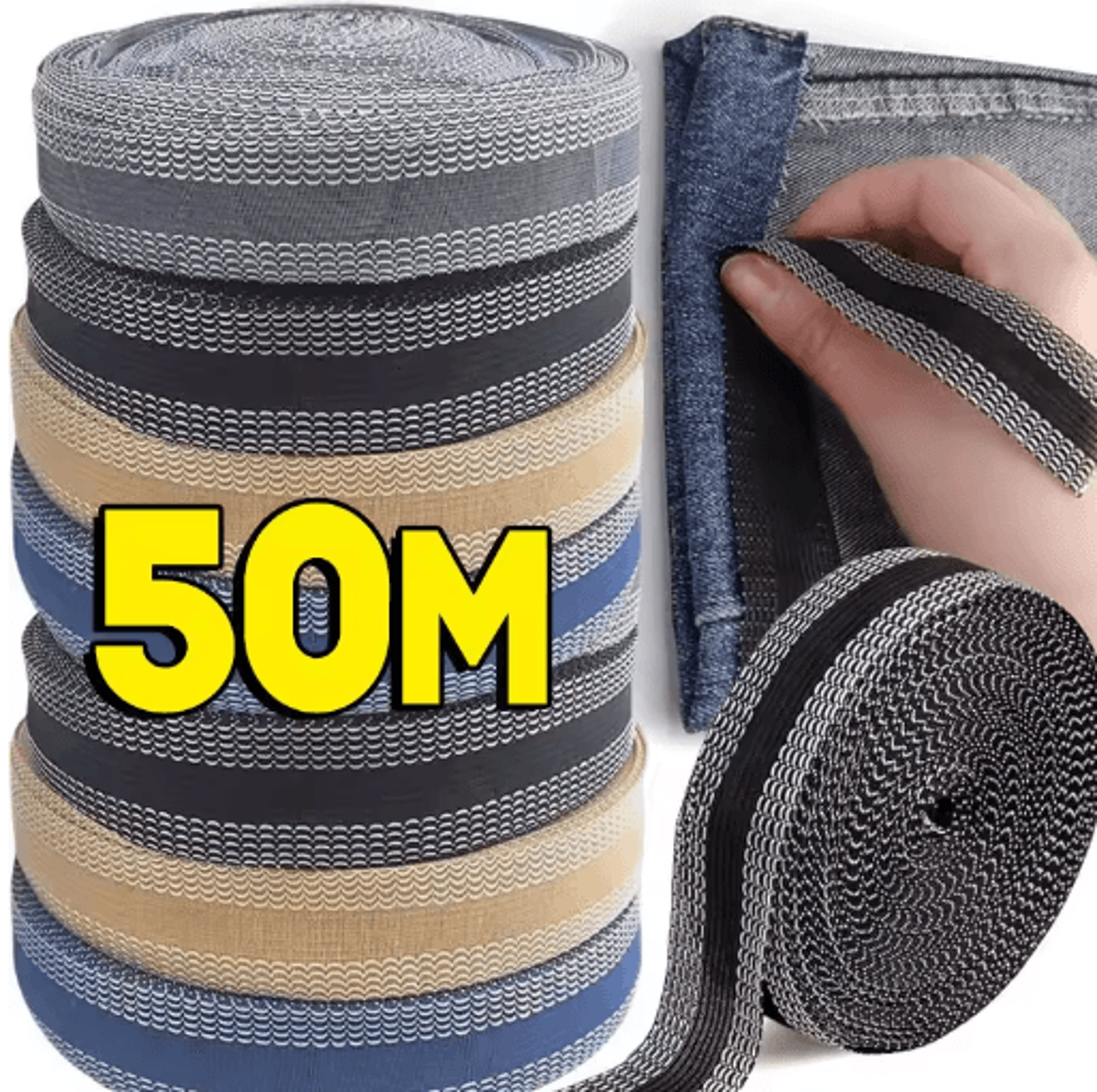 self-adhesive iron-on hemming tape – no-sew pants hem tape for jeans, trousers & fabric repairs (1–50m)