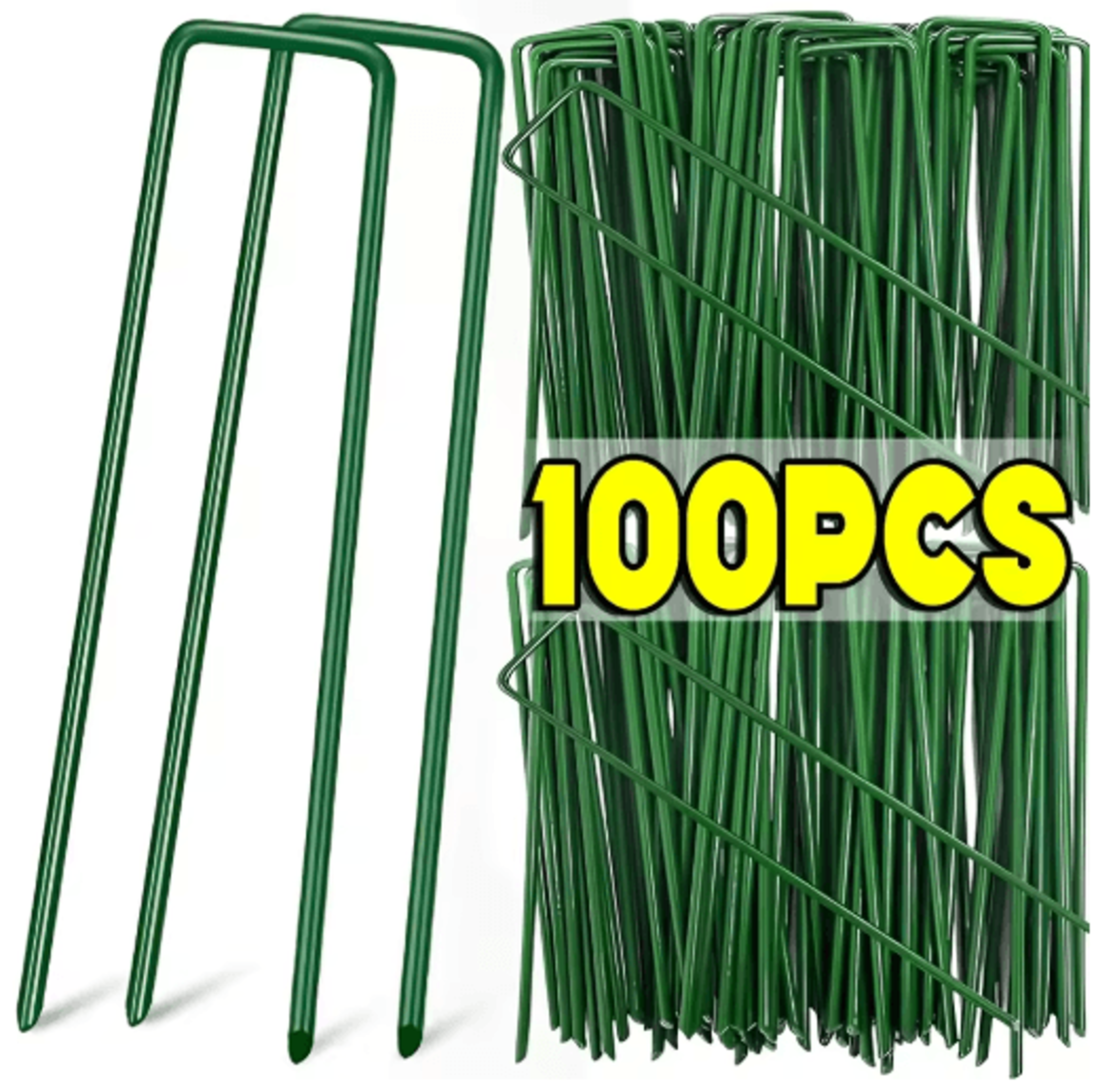 heavy-duty u-shaped garden staples – galvanized landscape stakes for sod, fencing & weed barriers
