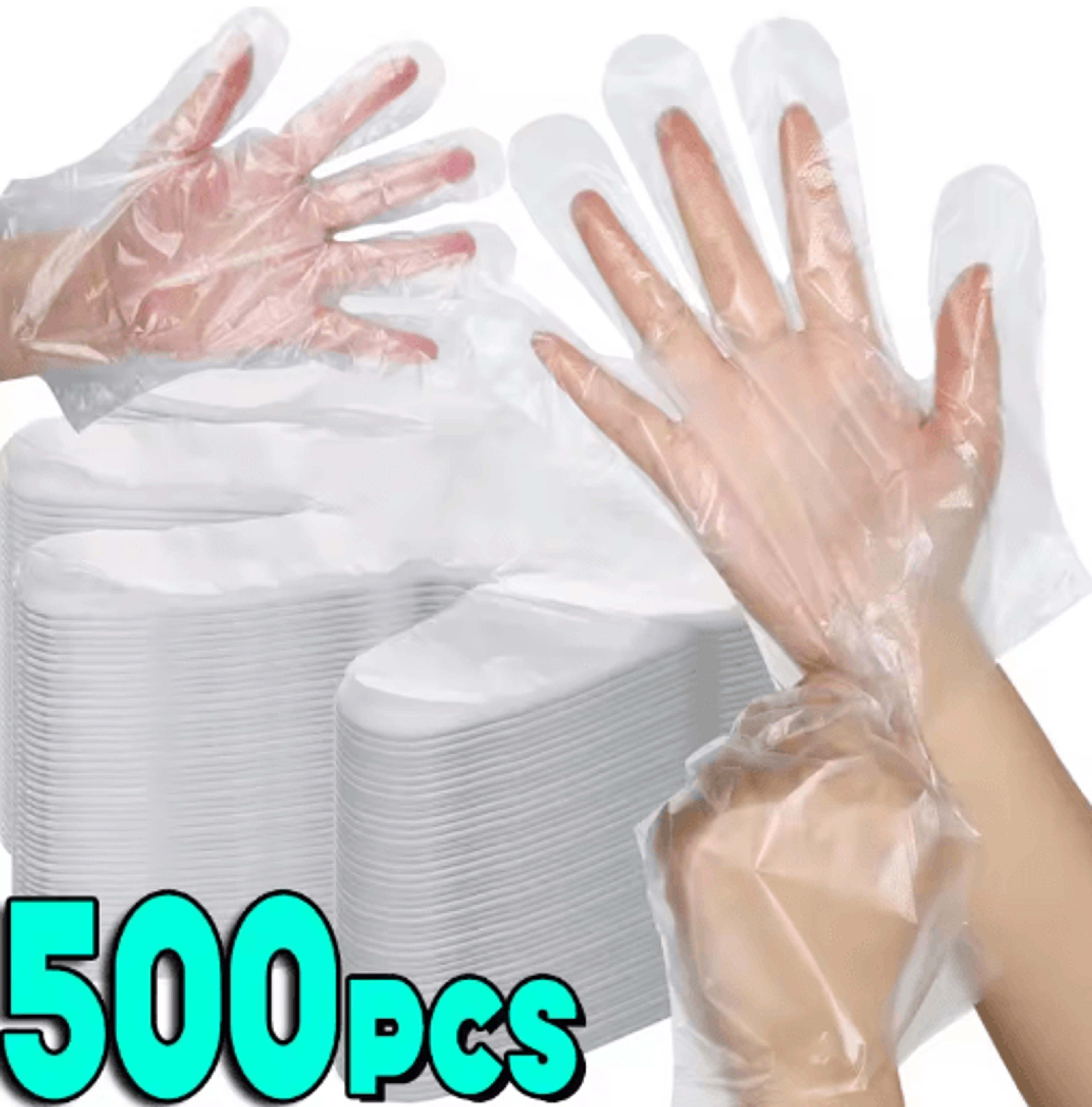 transparent disposable plastic gloves – waterproof food handling gloves for kitchen, bbq & restaurant use