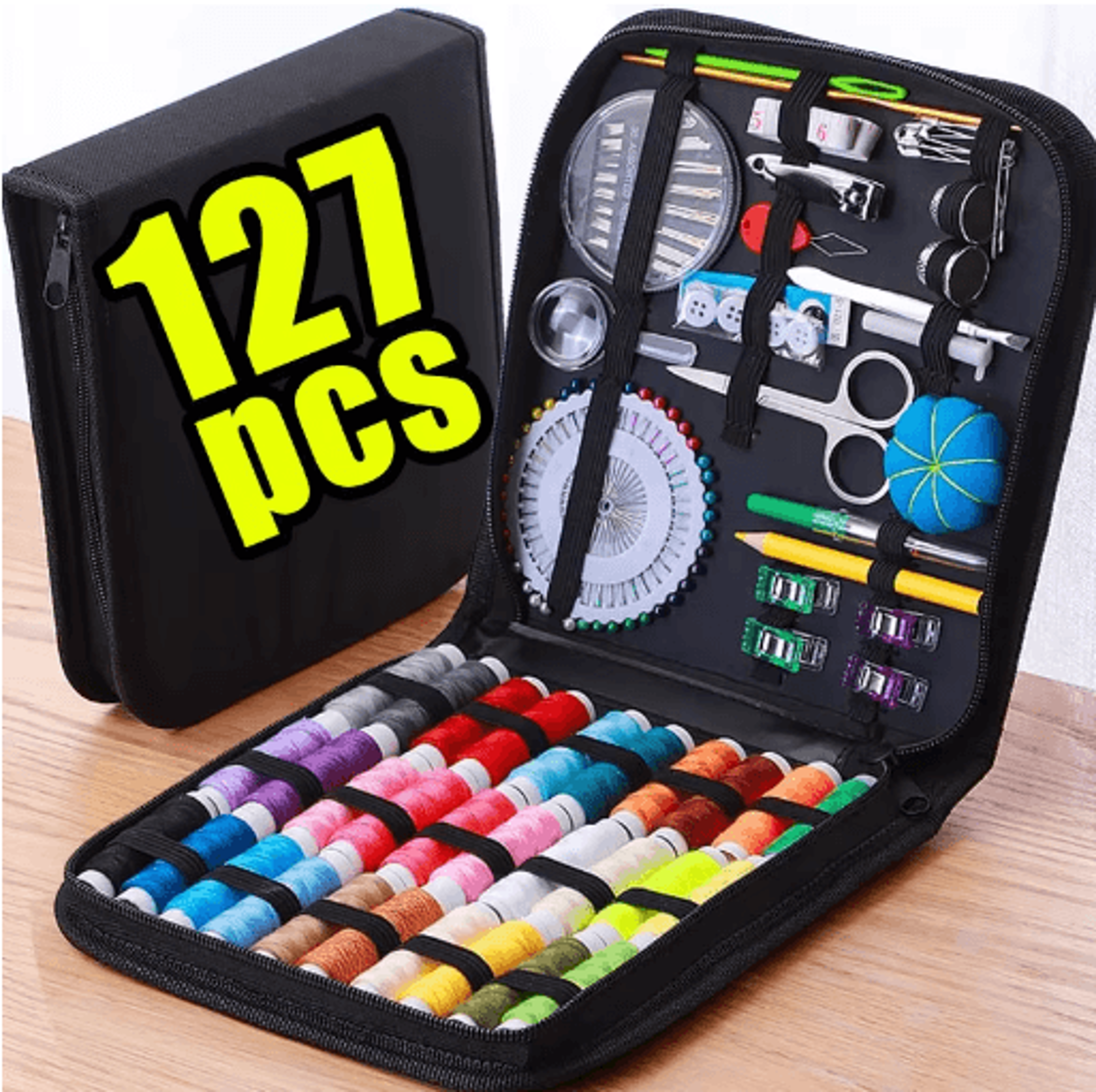 portable sewing kit with case – complete sewing supplies for home, travel & emergency repairs
