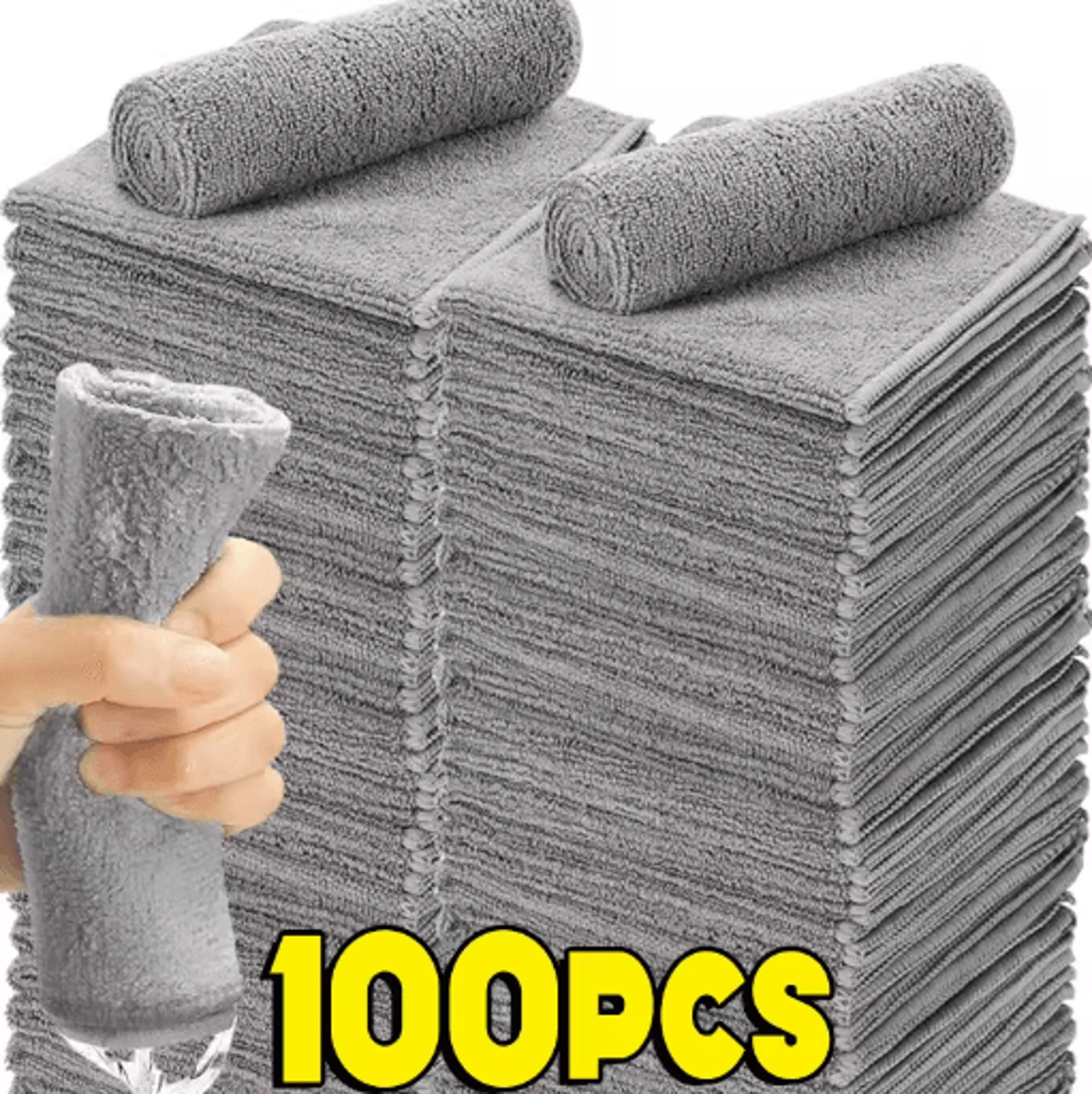 thick lint-free microfiber cleaning cloth – reusable absorbent towel for cars, windows & home