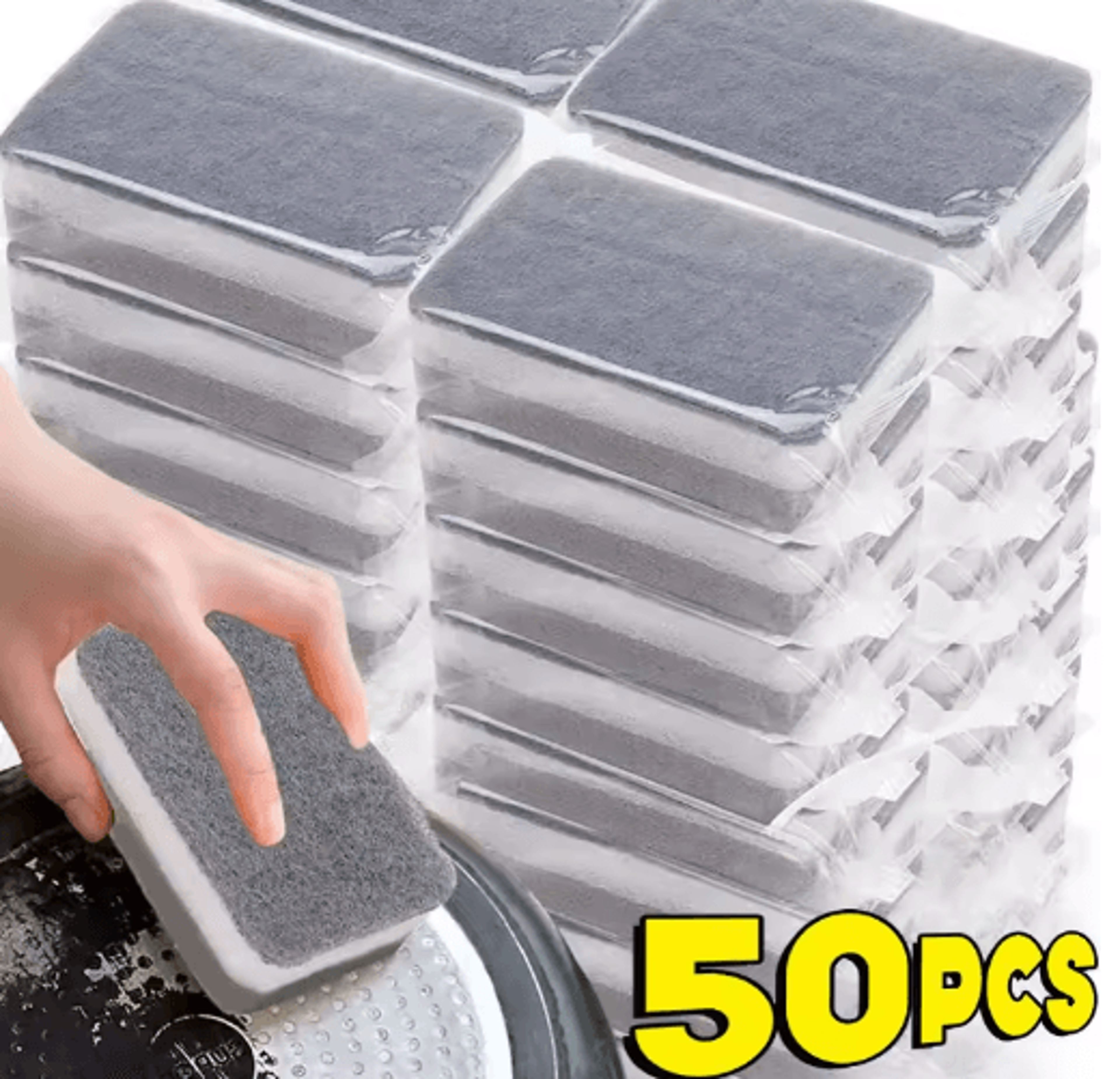 double-sided cleaning sponges – reusable absorbent scouring pads for kitchen & household cleaning