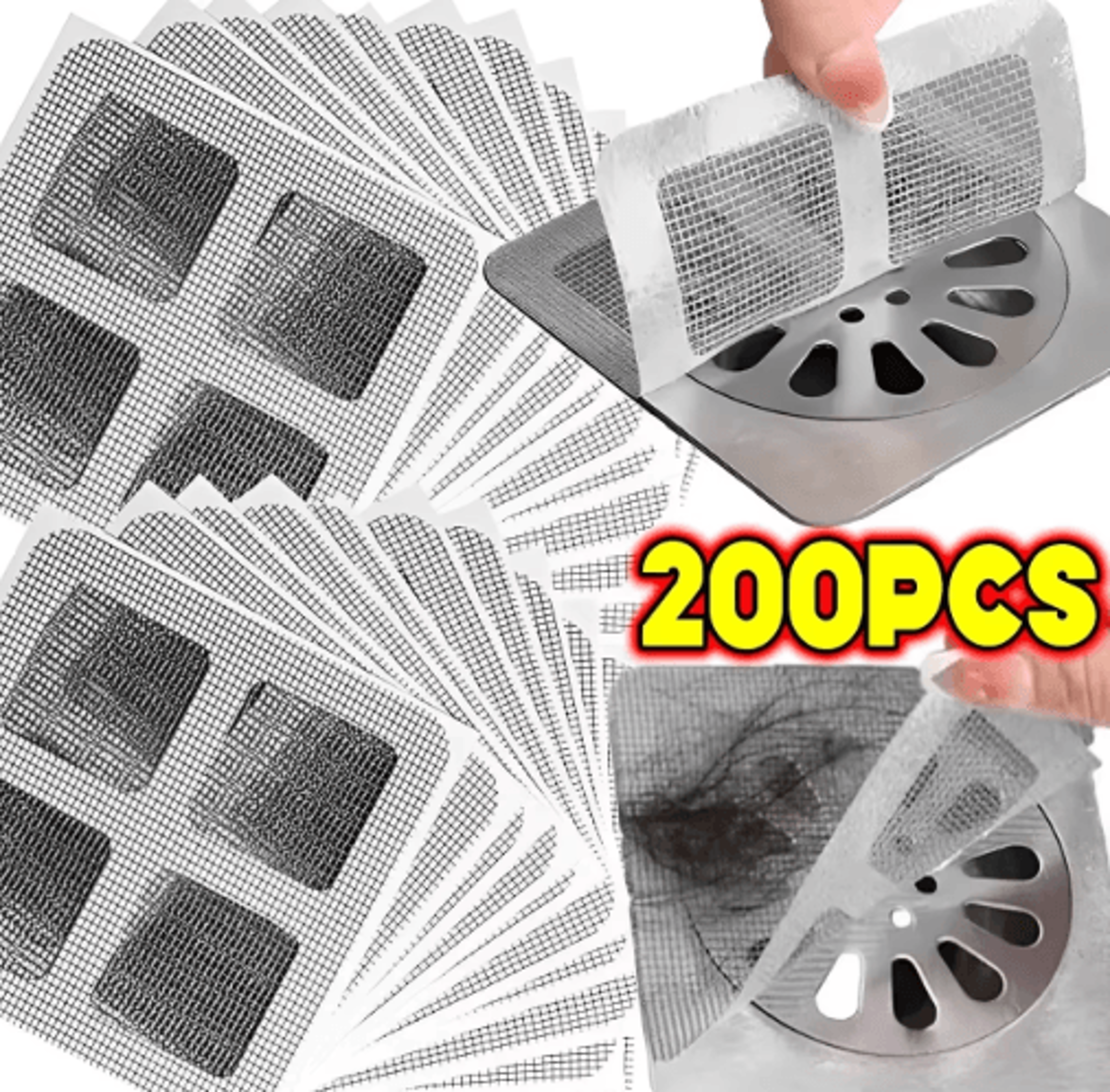 disposable mesh drain hair catcher – shower drain filter covers for bathroom & kitchen sinks