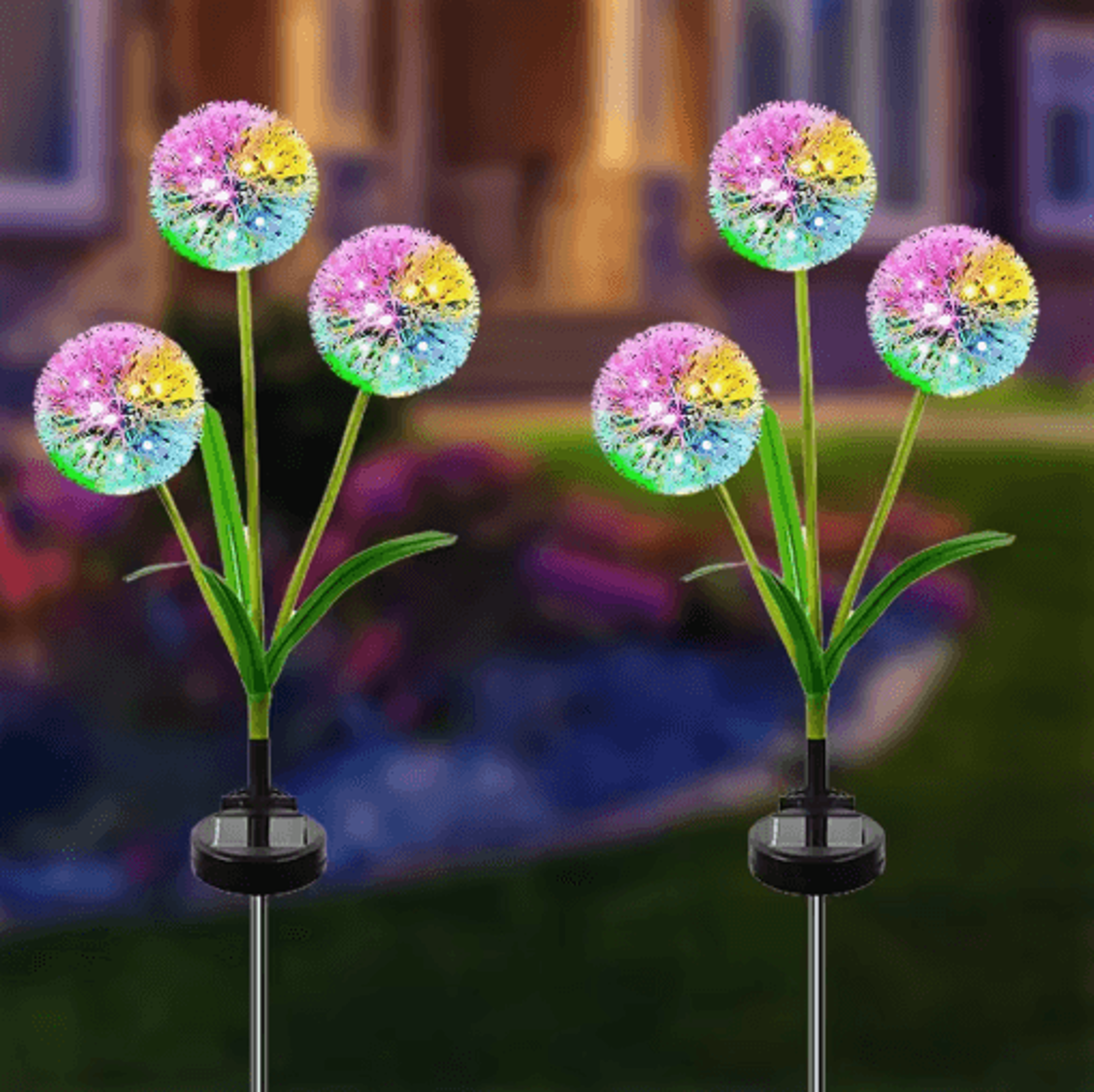 solar dandelion garden lights – waterproof solar flower lights for outdoor garden & yard decor