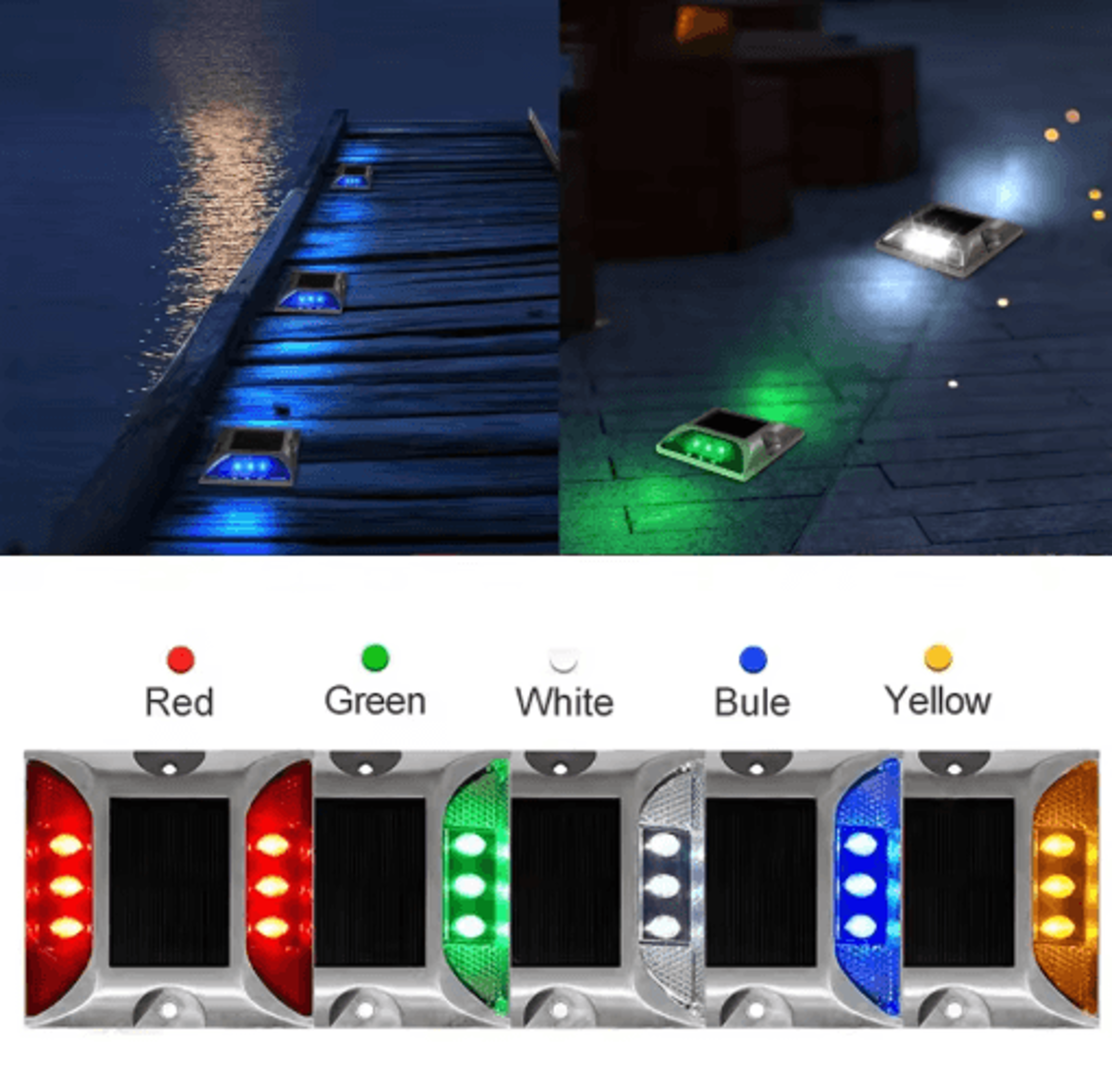 solar led road stud – waterproof reflective cat eye road marker for driveways & parking areas