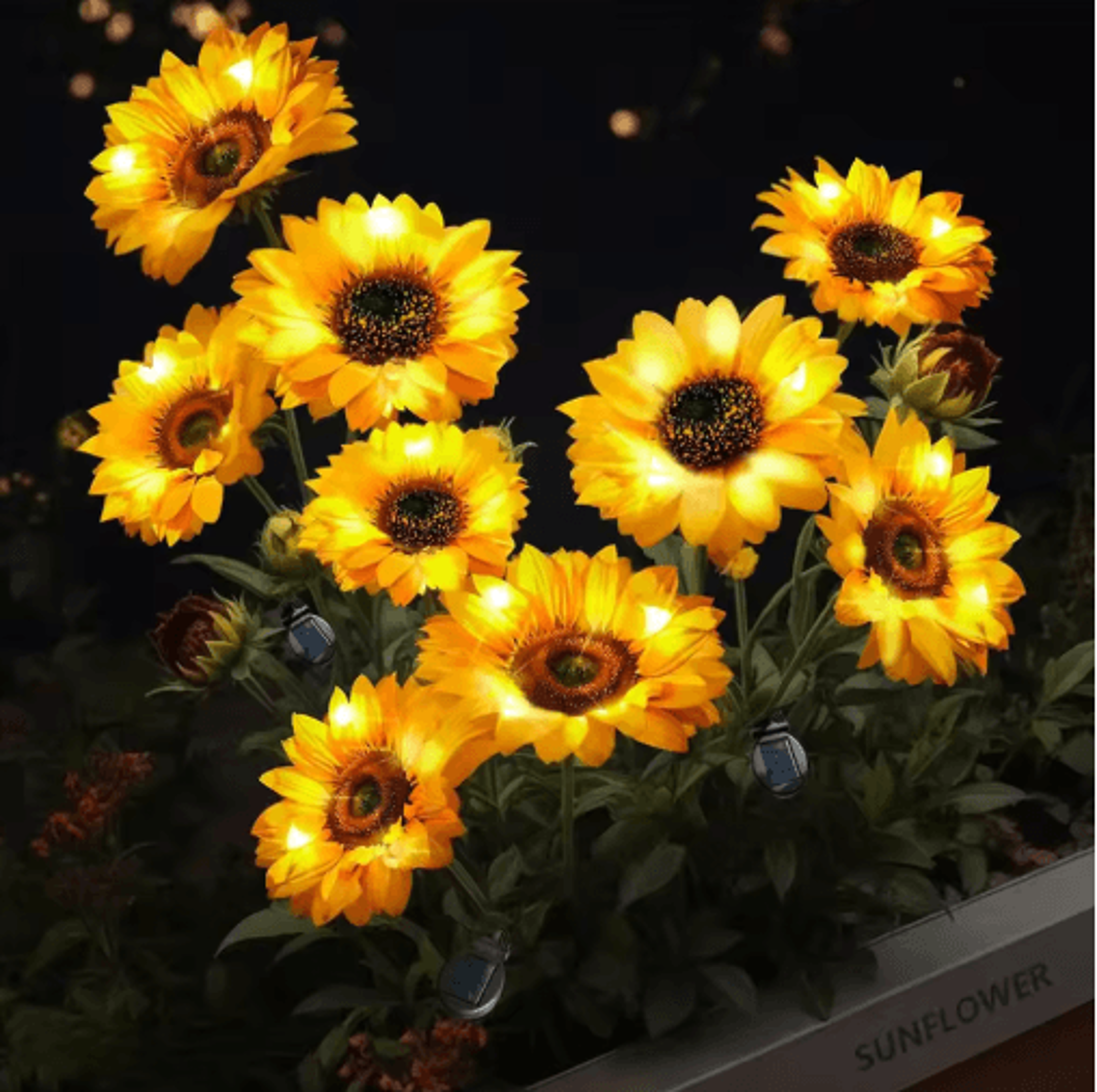 led solar sunflower garden lights – waterproof decorative flower lights for yard & landscape