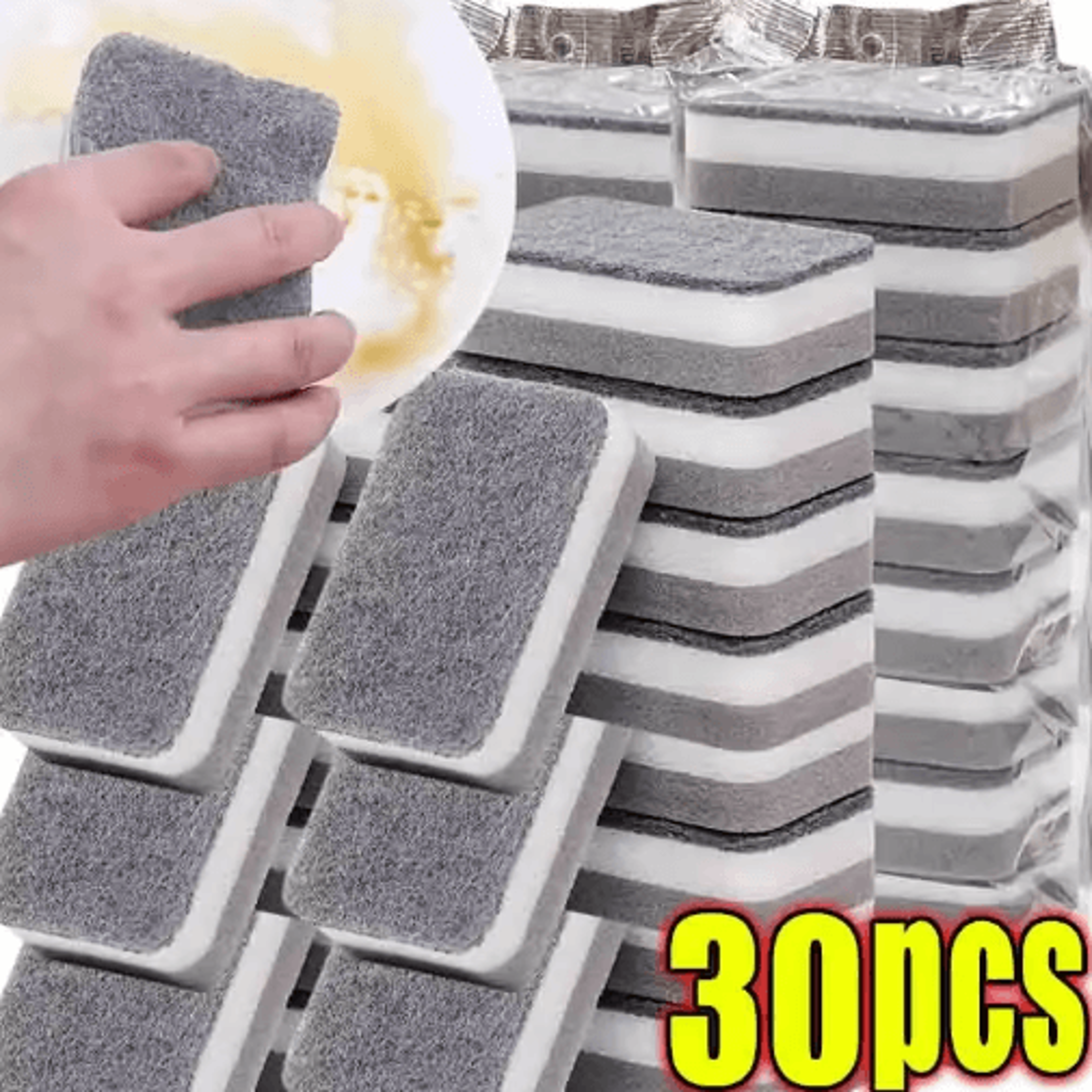 magic 3-layer kitchen cleaning sponge – reusable dishwashing sponge for pots, pans & dishes