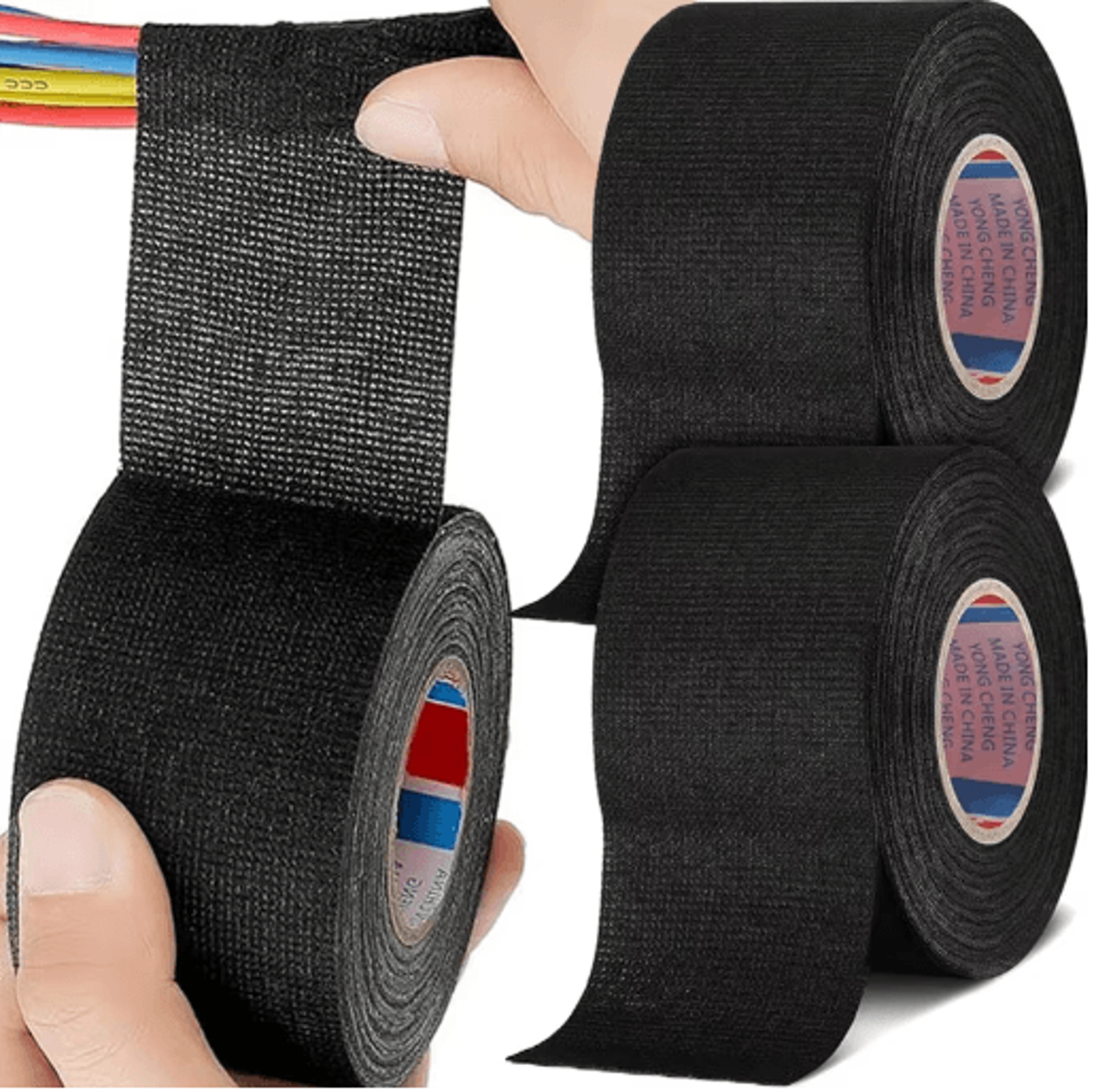 15m heat-resistant automotive wiring harness tape – flame retardant cloth tape for cable & wire loom protectionv