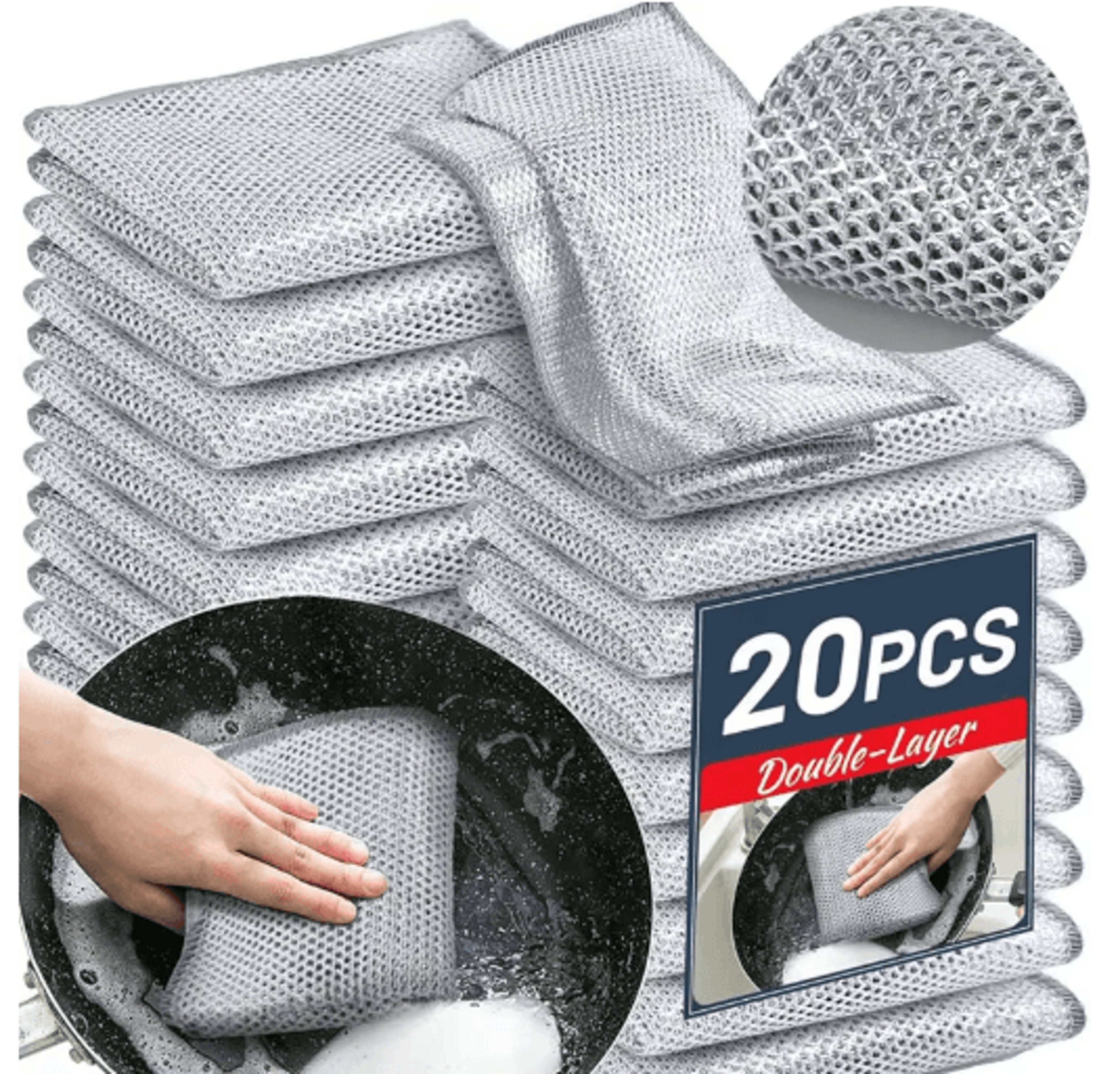 magic double-sided wire dishwashing cloth – reusable thickened cleaning rag for kitchen & household