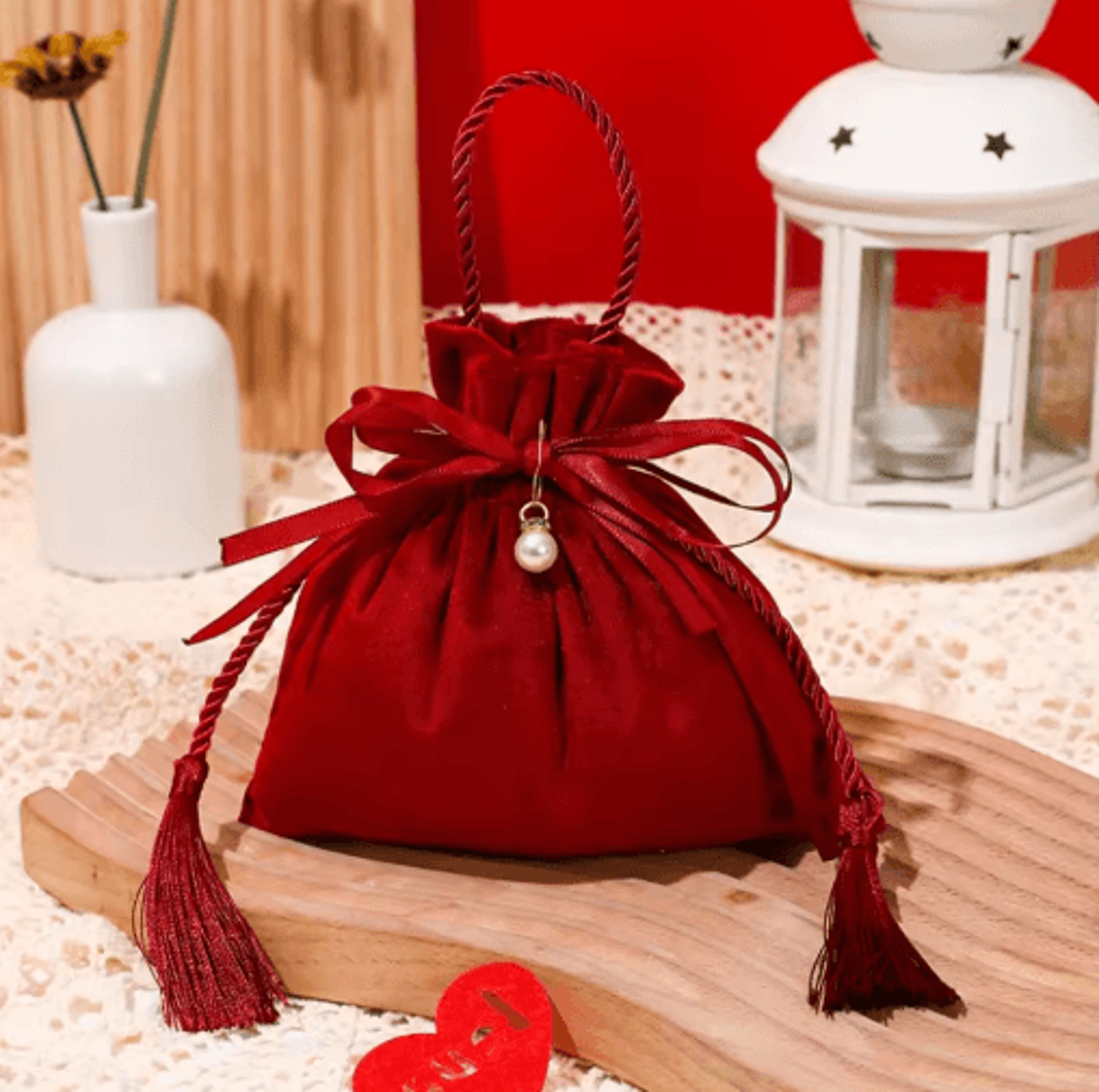 creative velvet drawstring gift bag – large capacity candy & chocolate packaging pouch for weddings & special events