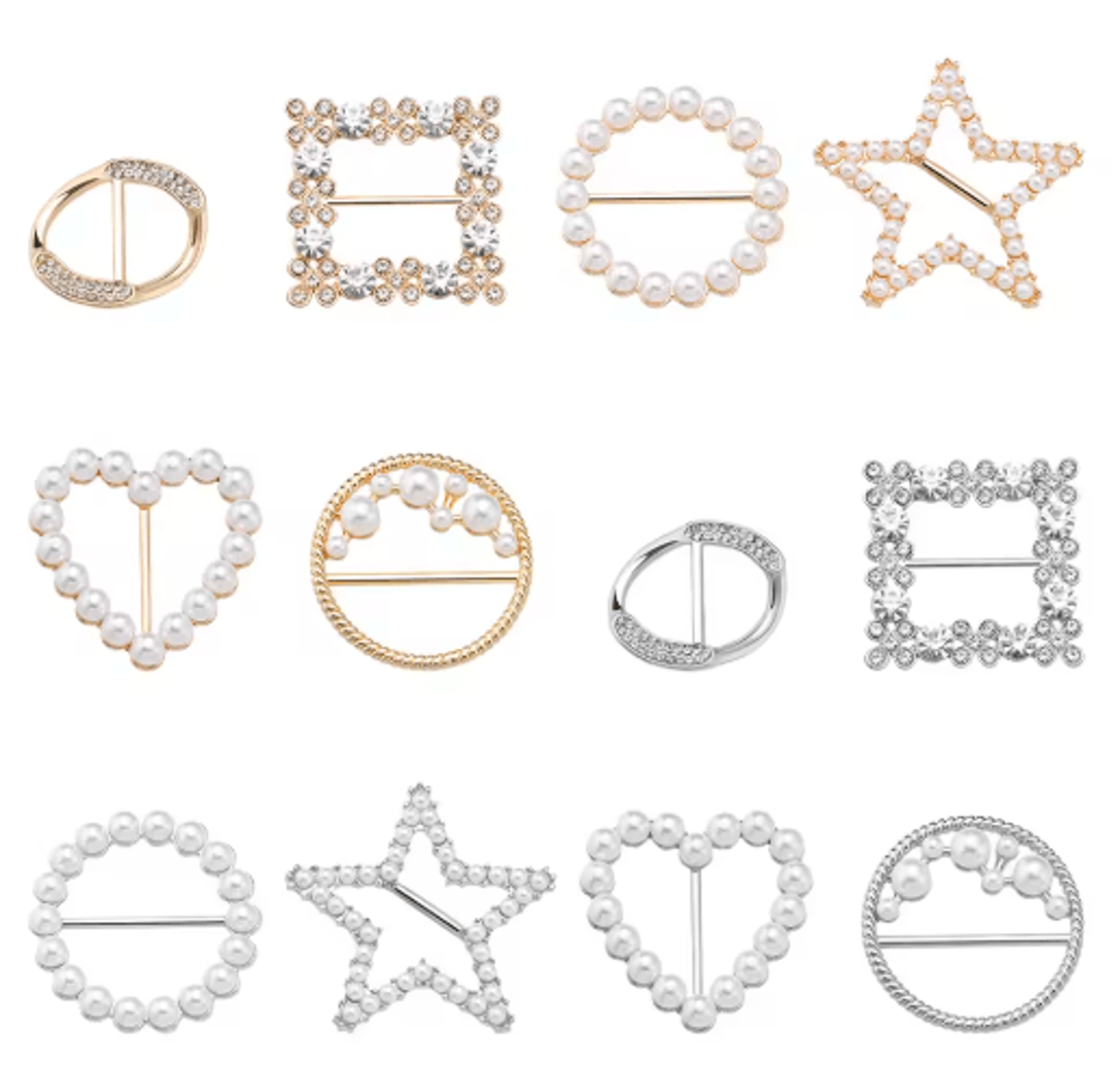 pearl silk scarf ring buckle – decorative shirt cinch ring for scarves & clothing
