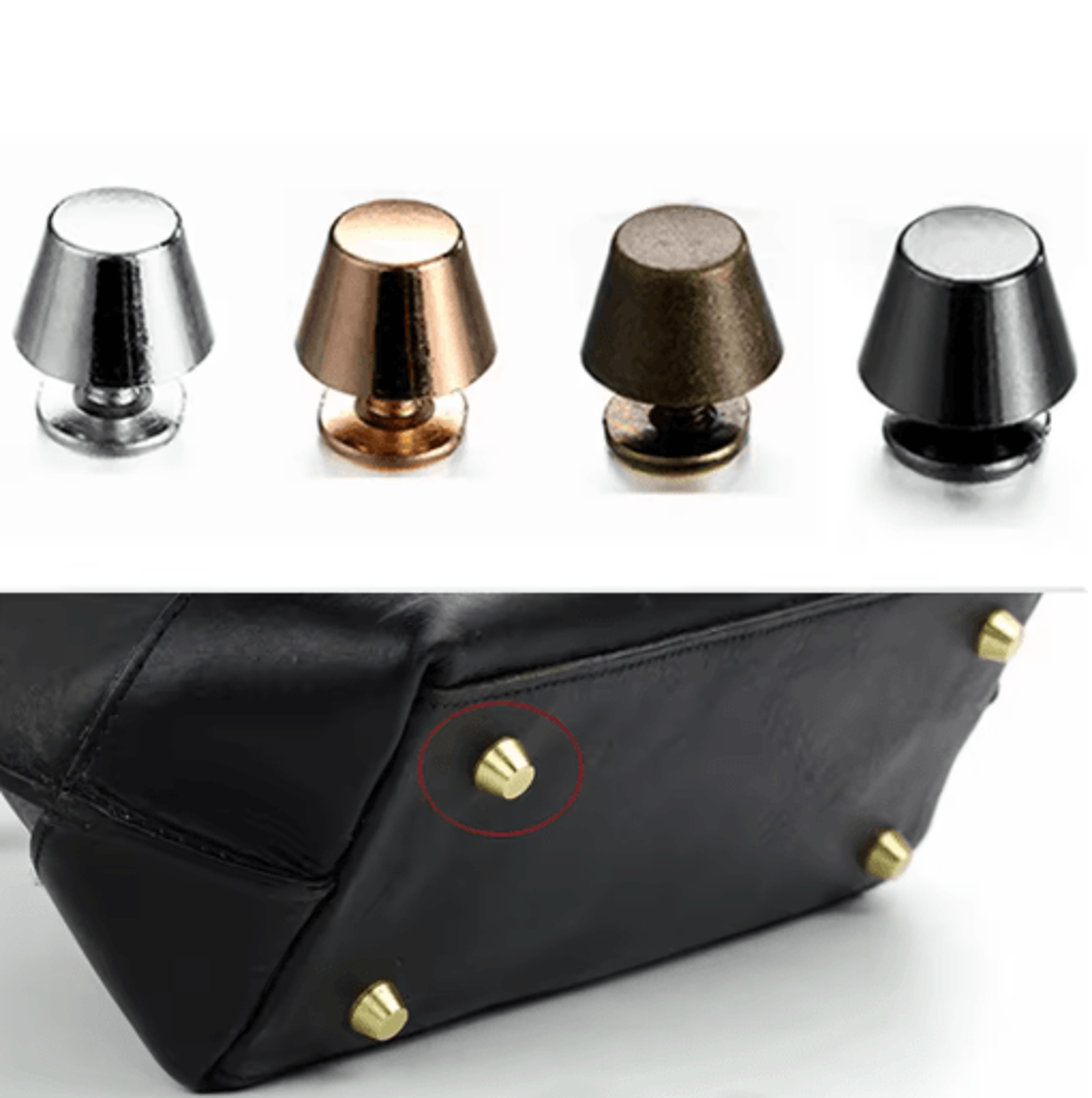 10-set round head leather screw rivets – metal chicago screws for bags, belts, shoes & leather crafts