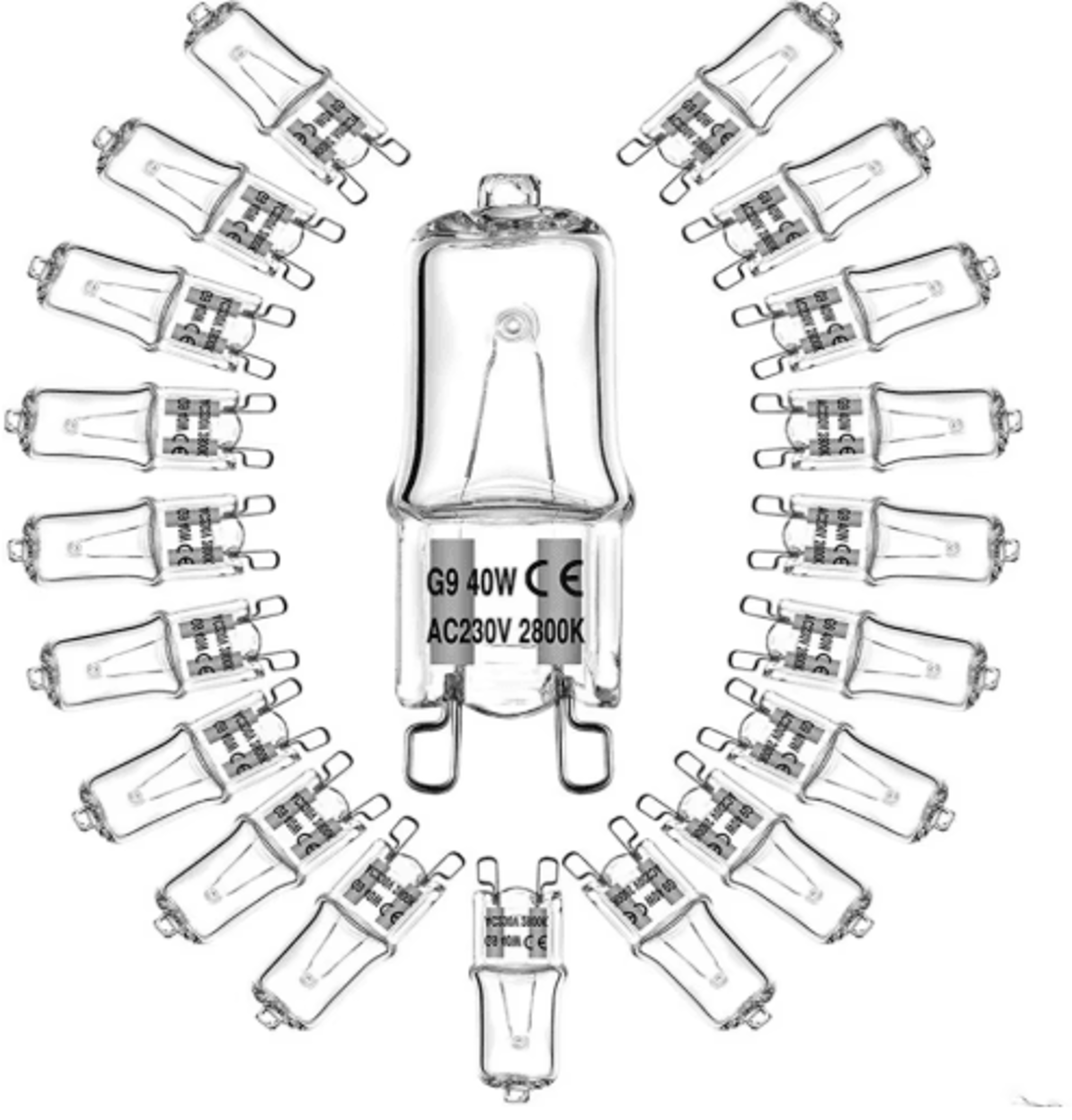 10-pack g9 halogen light bulbs – 25w/40w/60w 220v high-temperature resistant replacement lamps