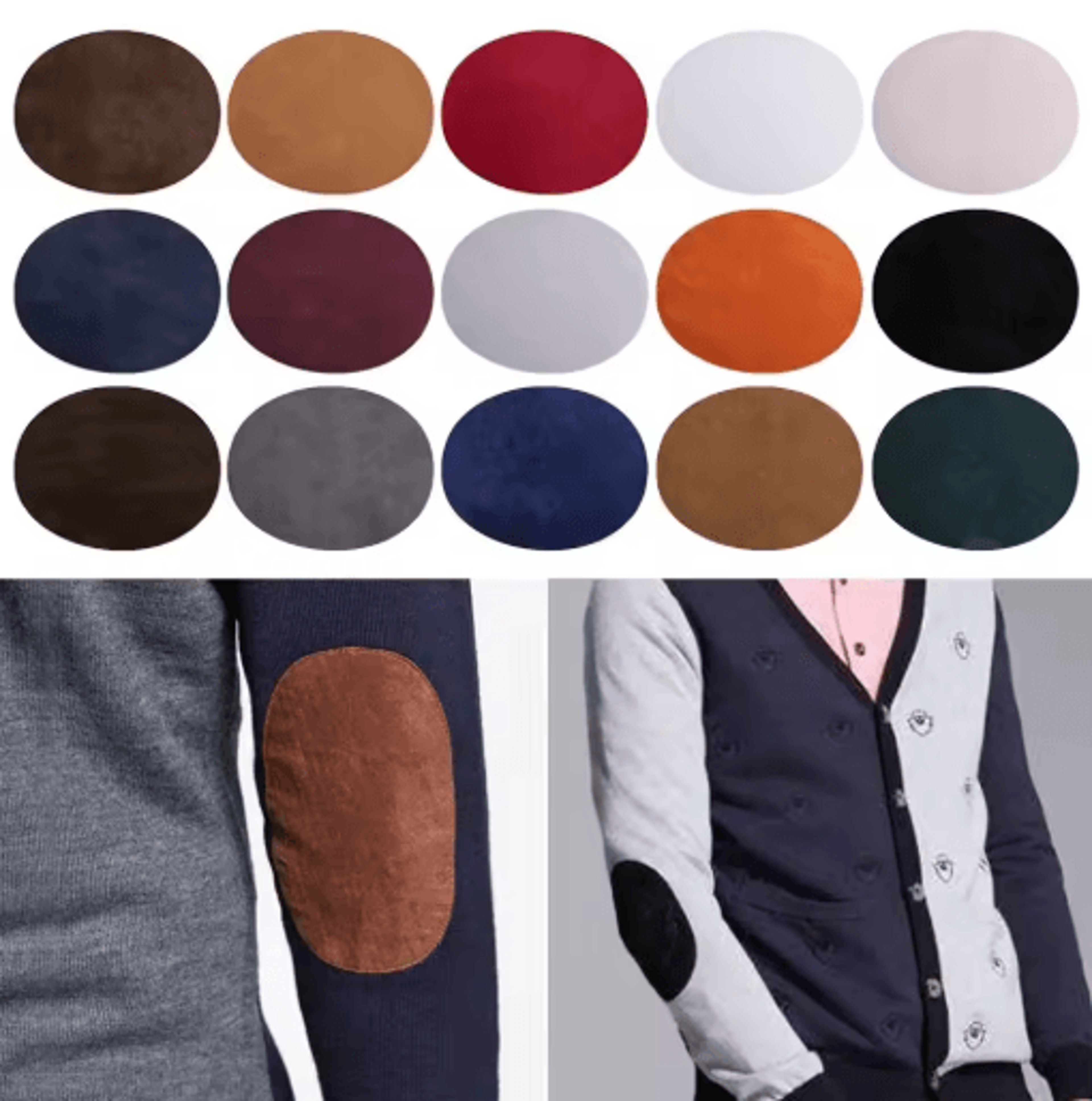 oval suede iron-on fabric patches – decorative elbow & knee repair patches for clothing