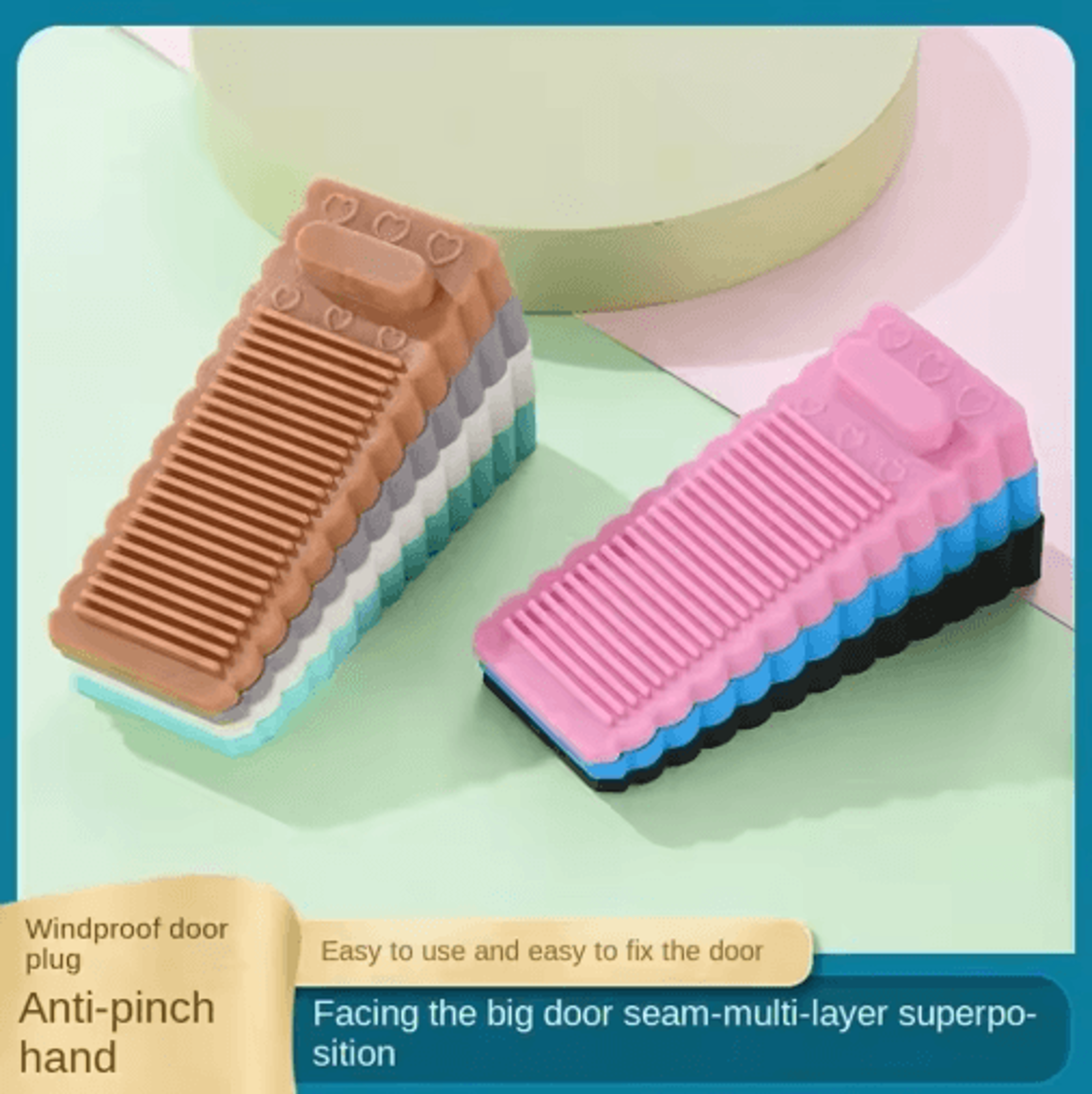 creative silicone door stopper wedge – non-slip pvc door stop & wall protector for home & office