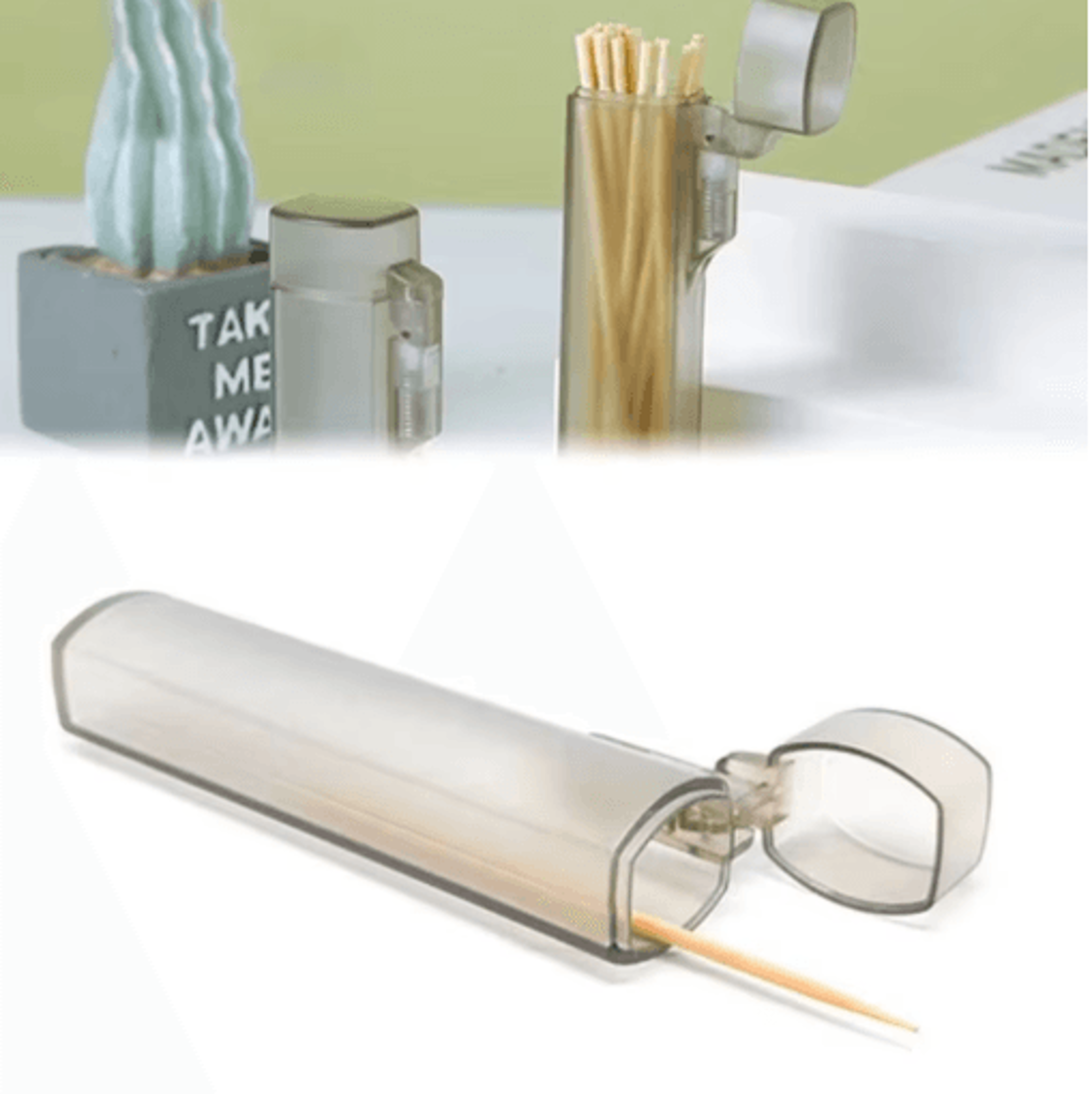 creative mini toothpick holder – transparent storage box for cotton swabs & small essentials