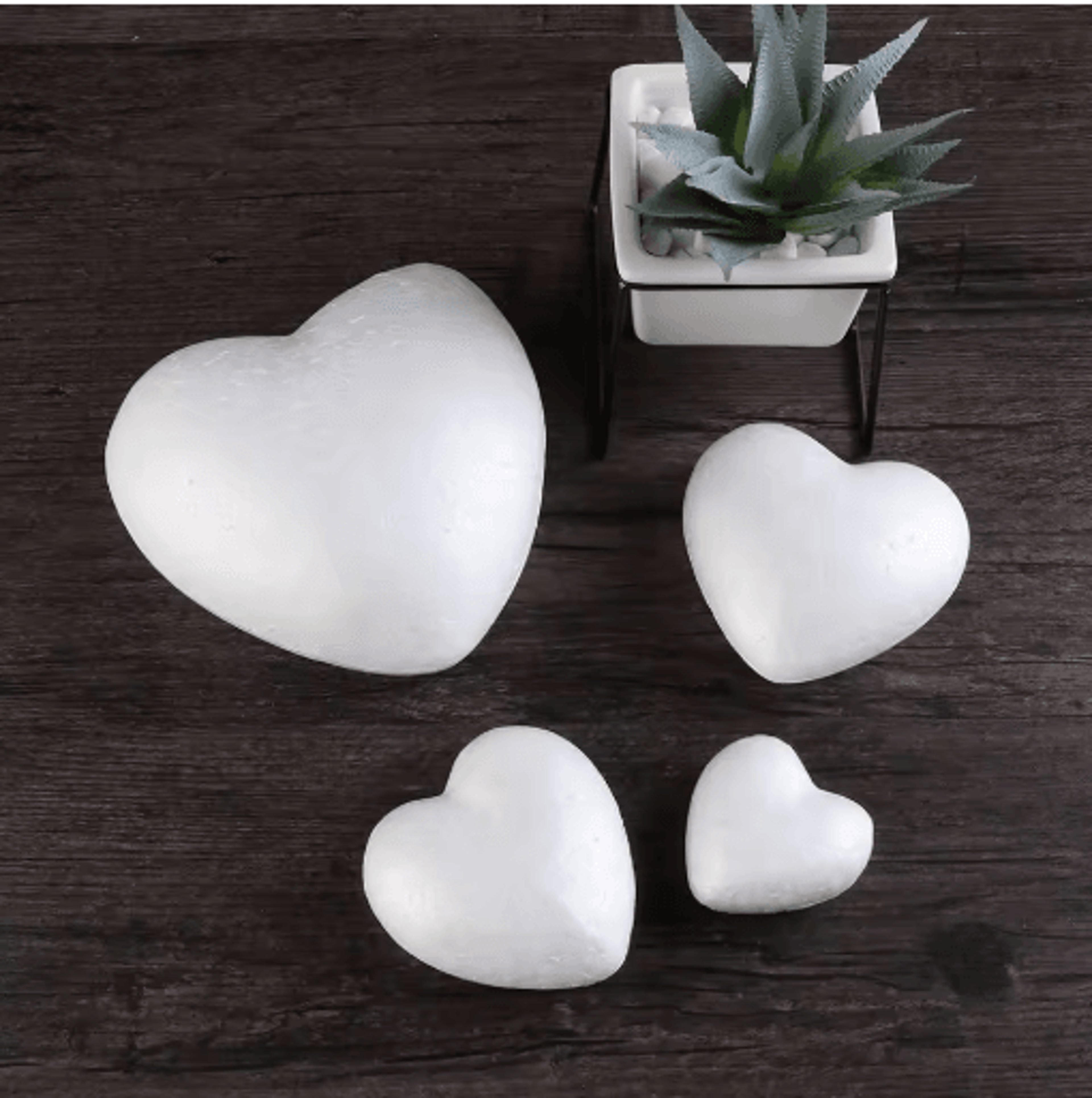 heart foam craft shapes – white polystyrene styrofoam hearts for diy, weddings & party decorations