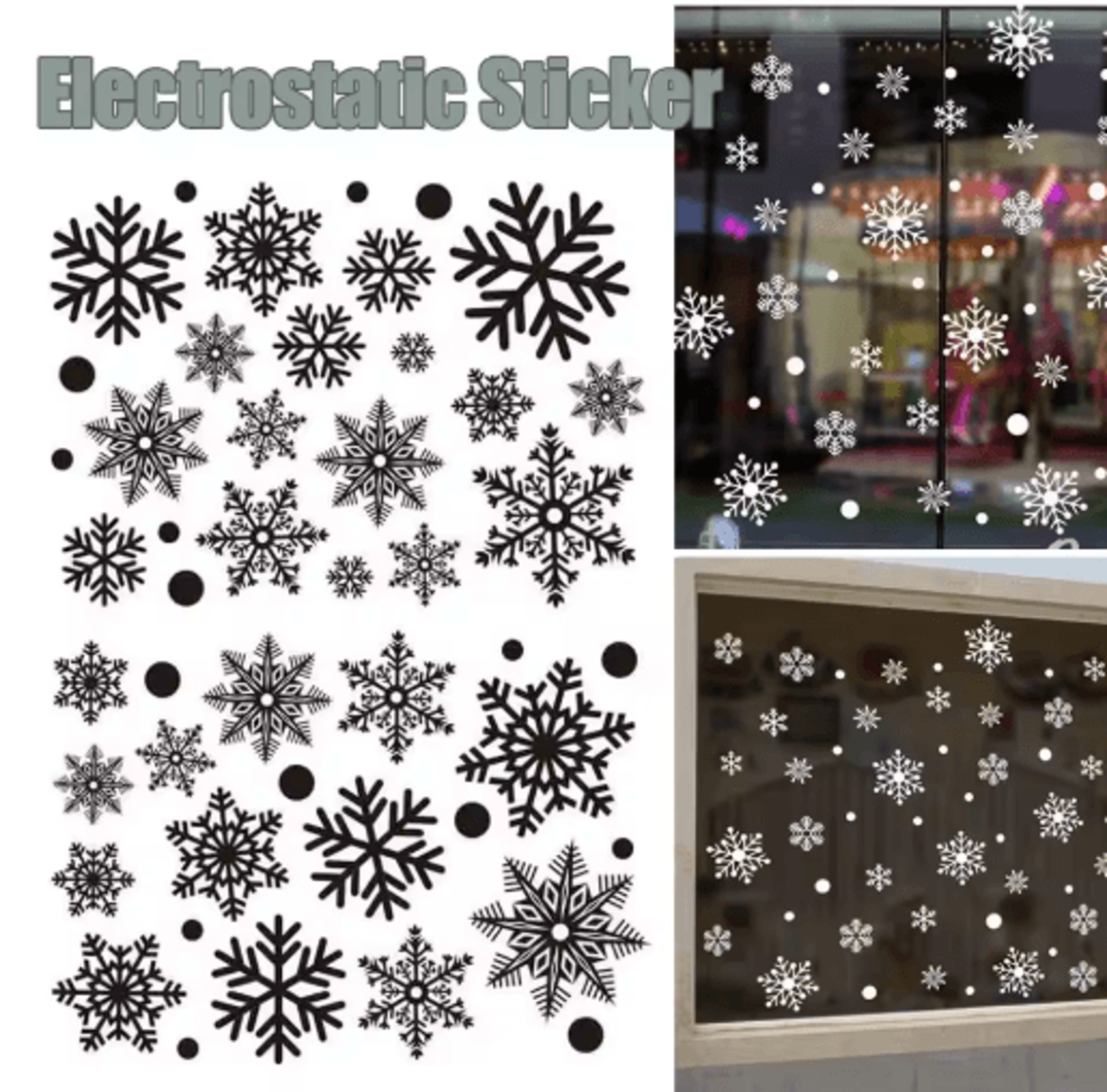 30-piece christmas snowflake window clings – reusable electrostatic pvc window decals for holiday decor